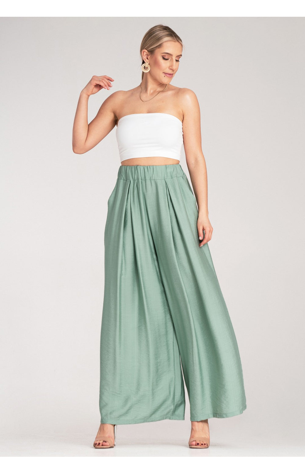 Figl Mint Pleated High Waisted Trousers - view 2