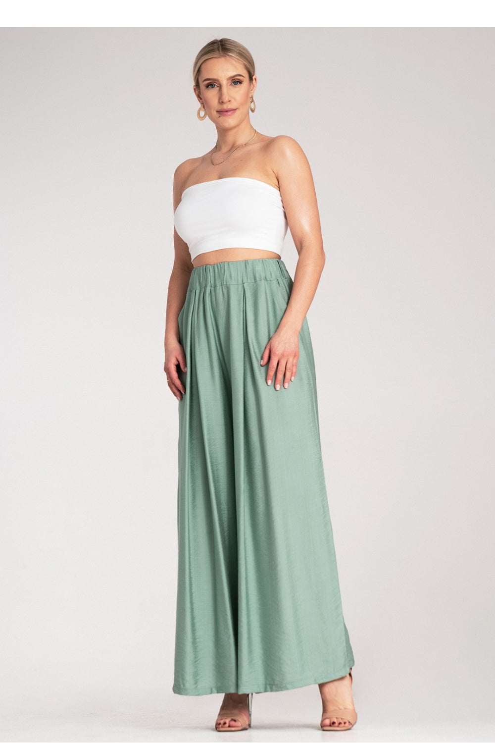 Figl Mint Pleated High Waisted Trousers - view 4