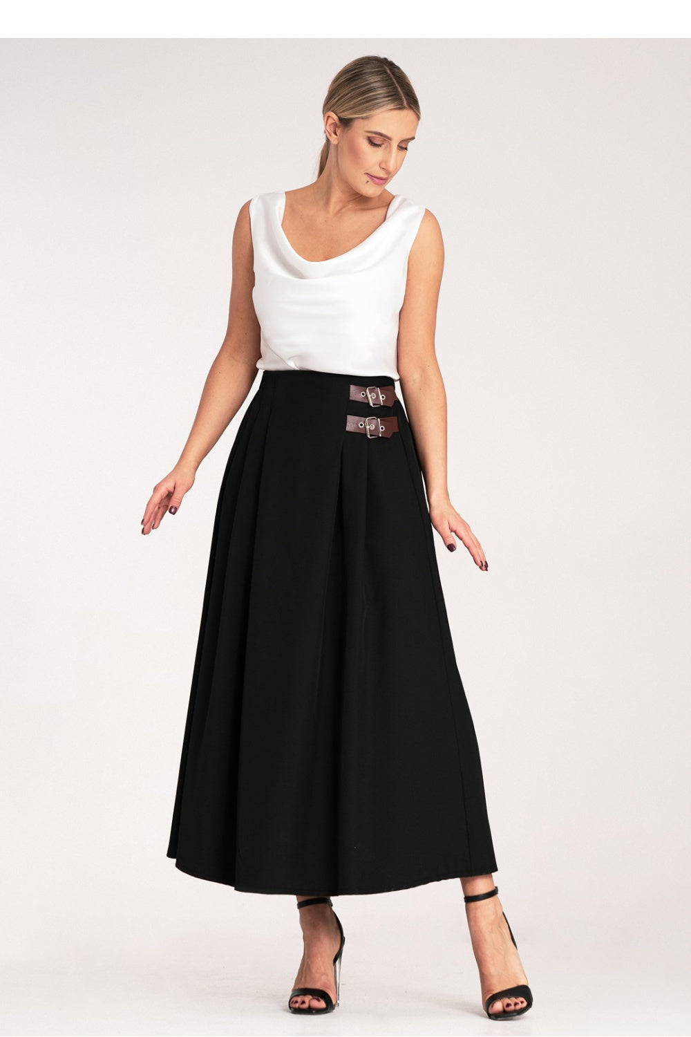 Figl Black Pleated Midi Skirt - view 2