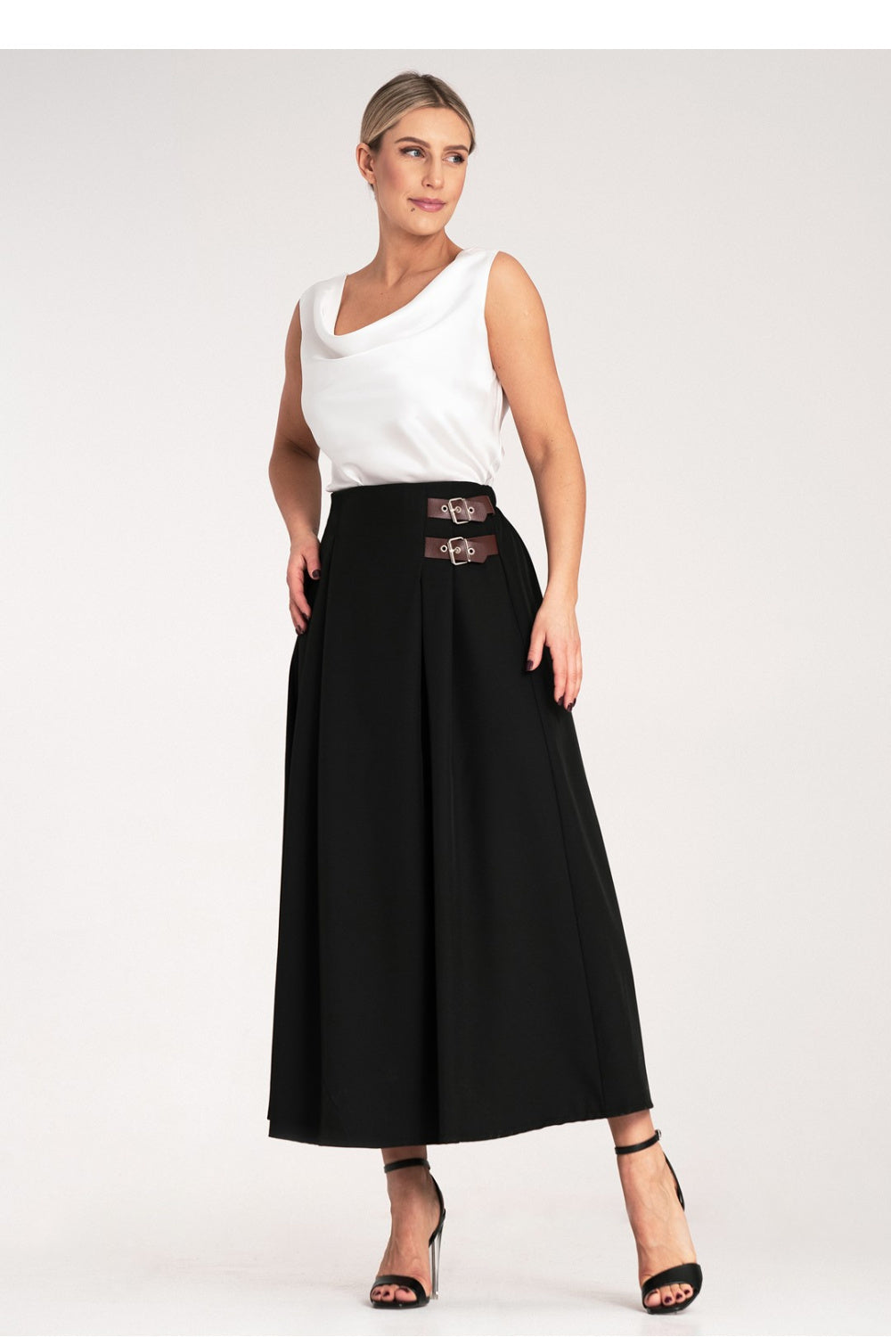 Figl Black Pleated Midi Skirt - view 4