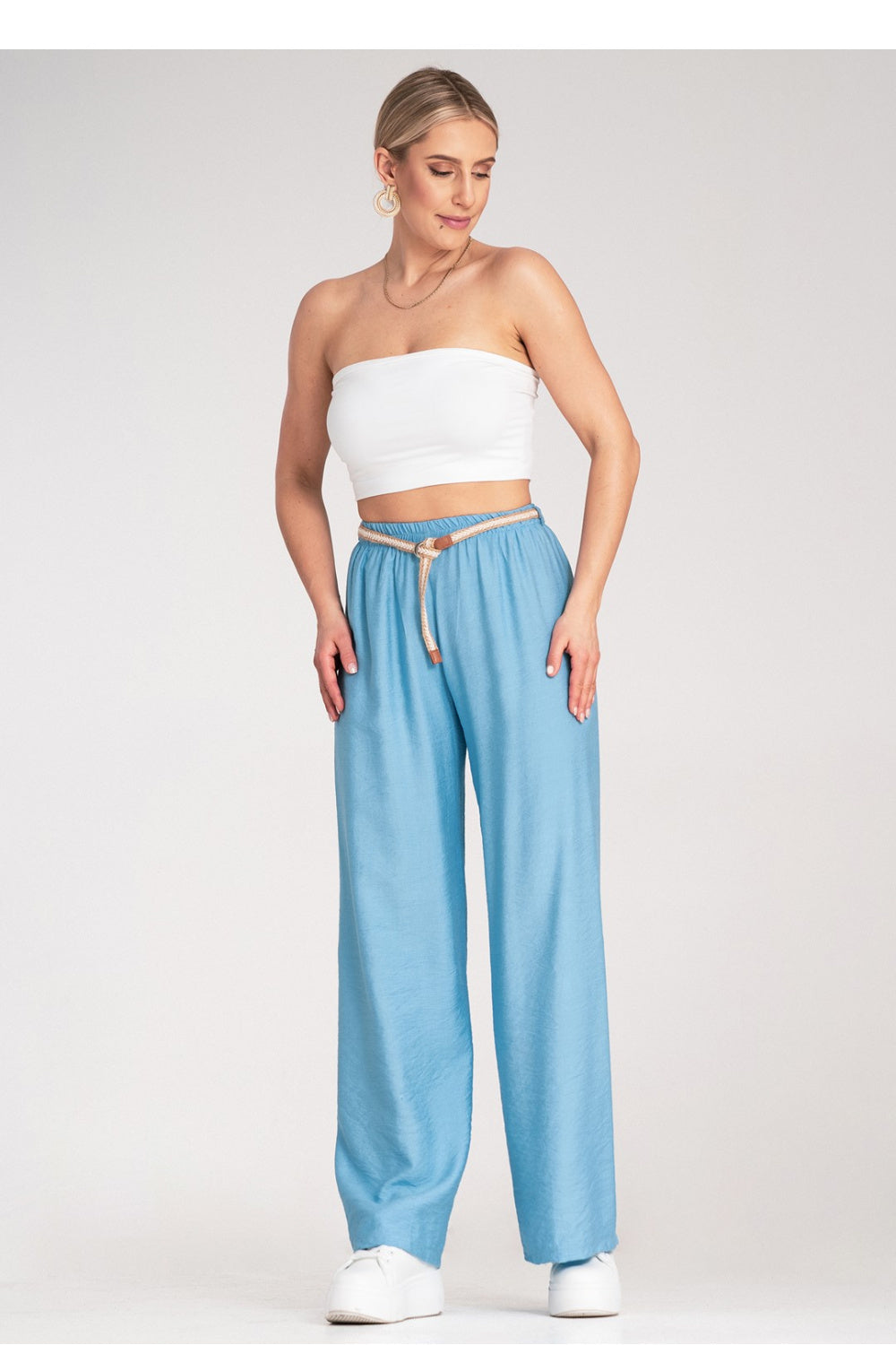 Figl Blue Viscose Trousers