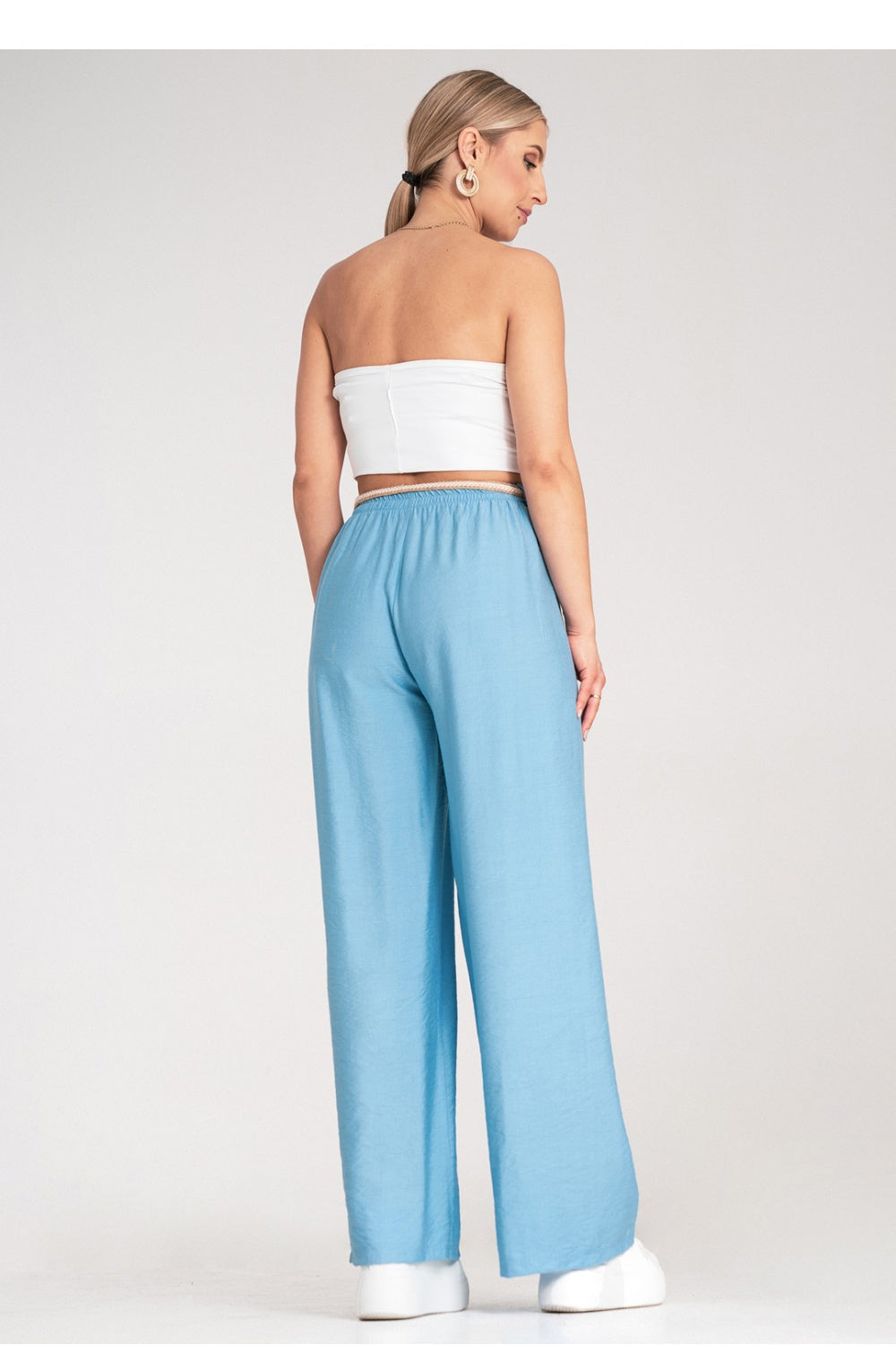 Figl Blue Viscose Trousers - view 3