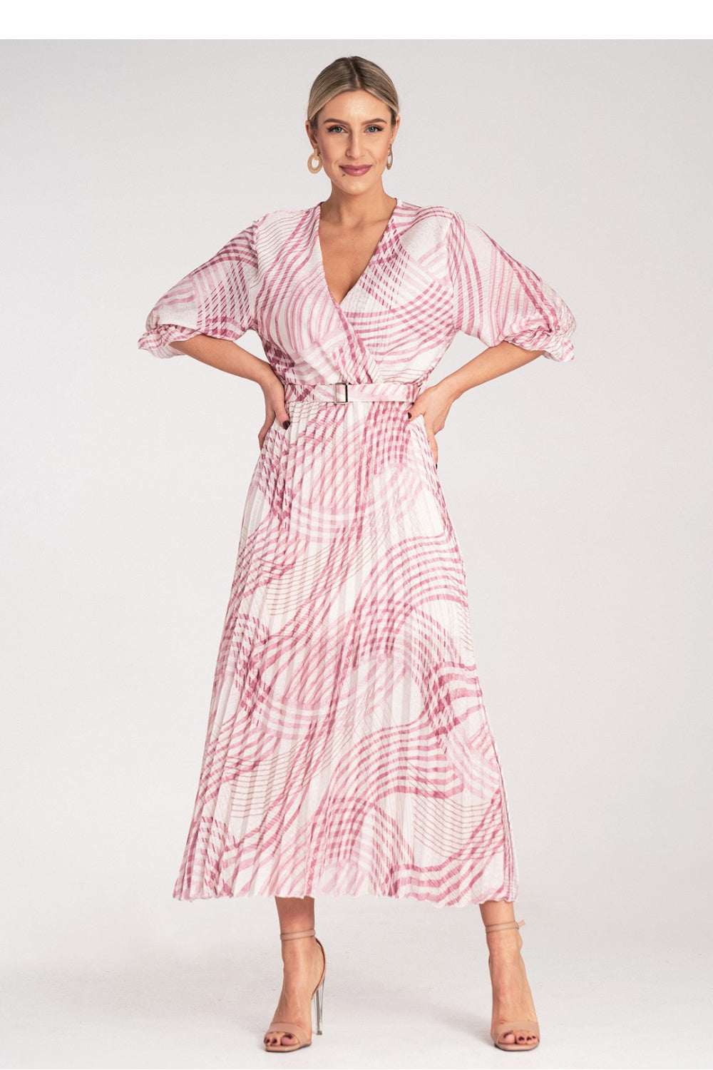 Figl Pink Maxi Satin Dress - view 4