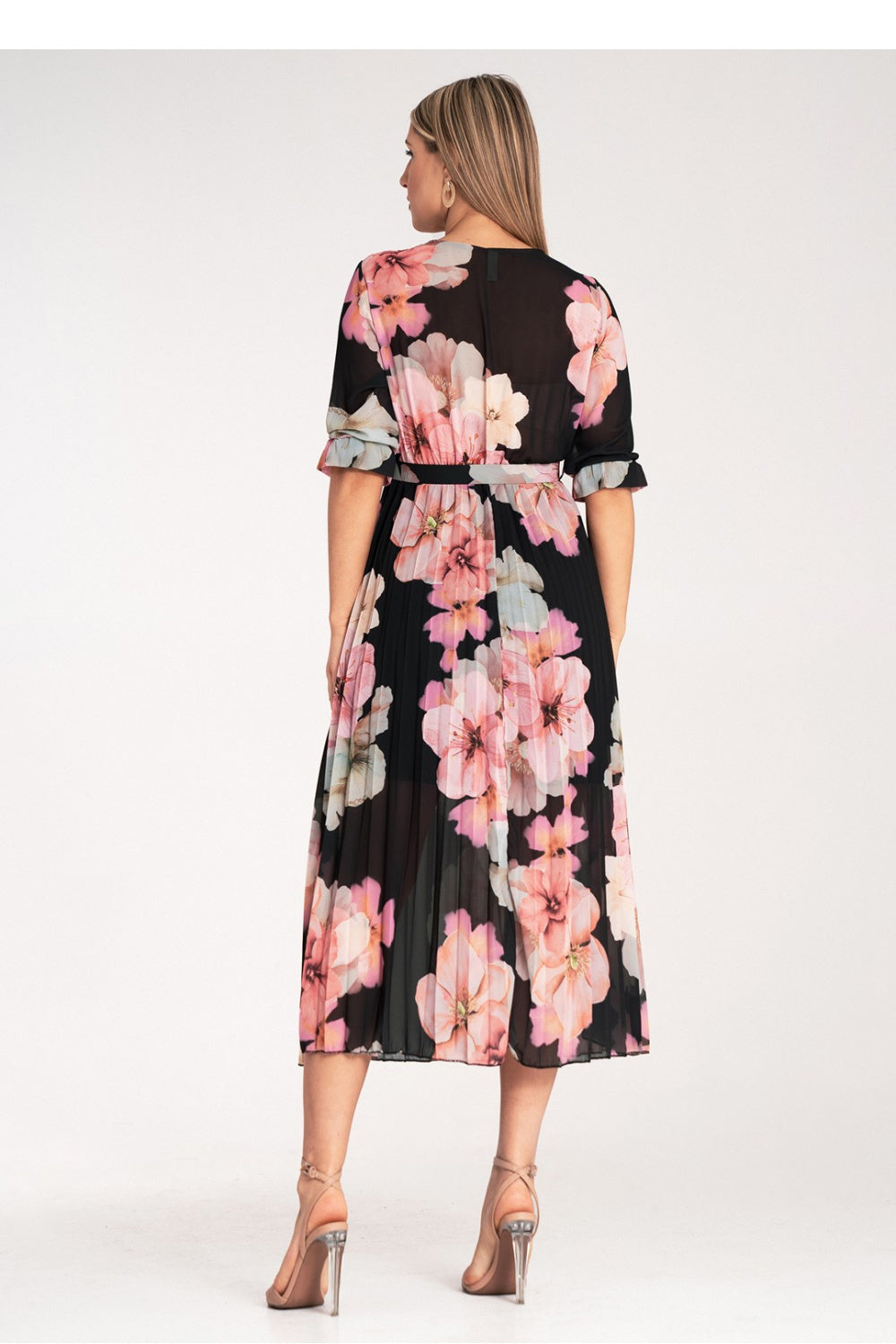 Figl Black Midi Floral Wrap Dress - view 3