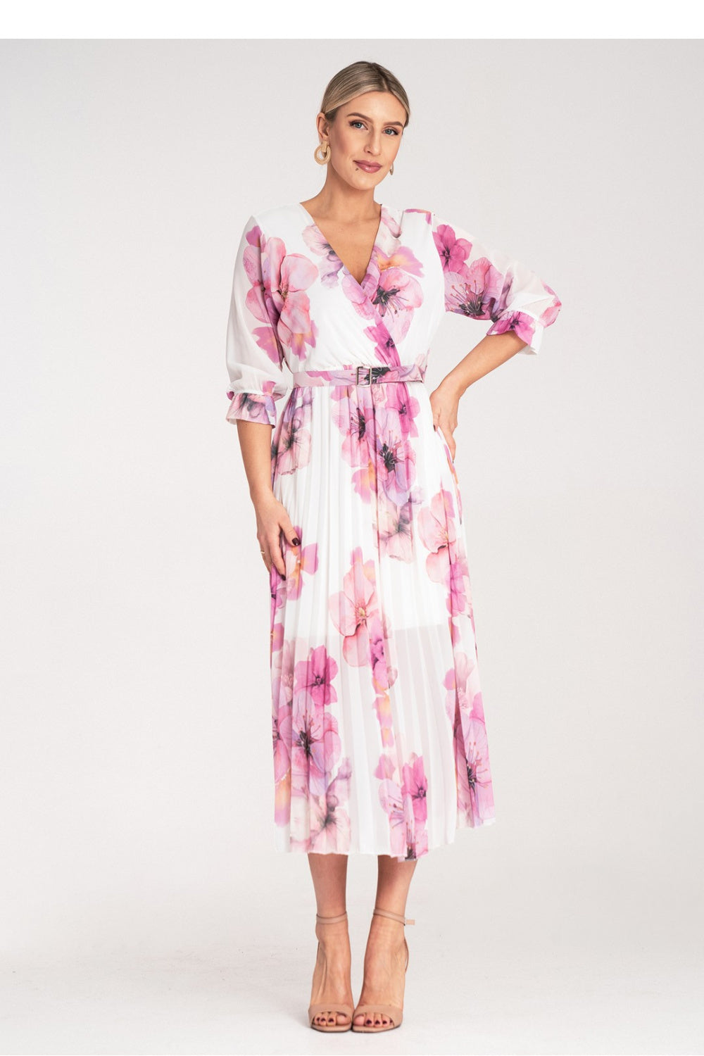 Figl White Midi Floral Dress