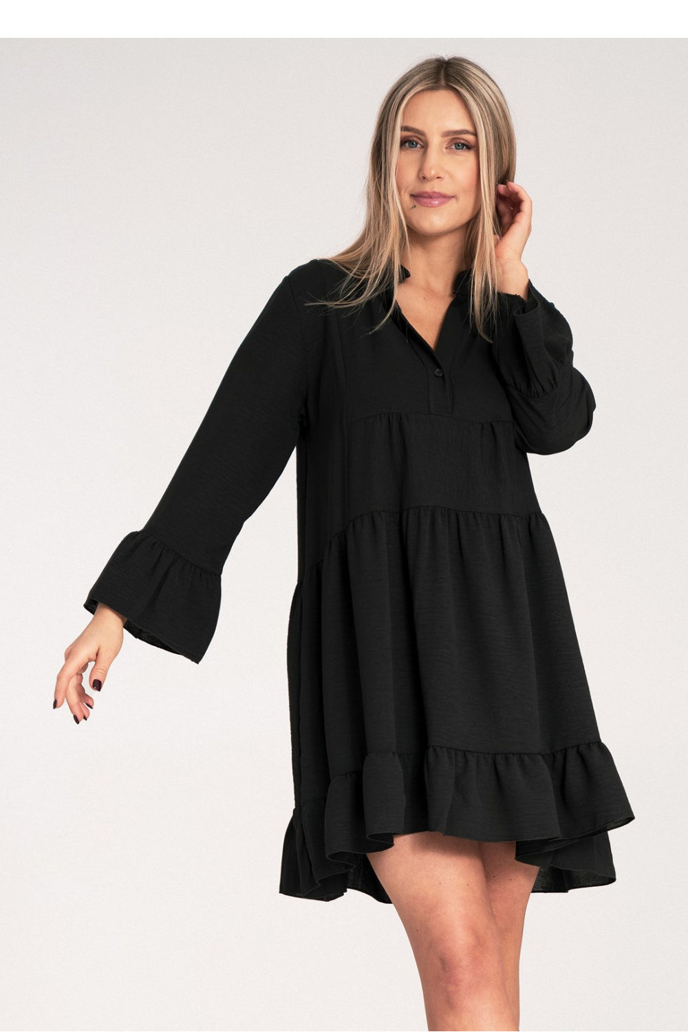 Figl Black V-Neck Dress