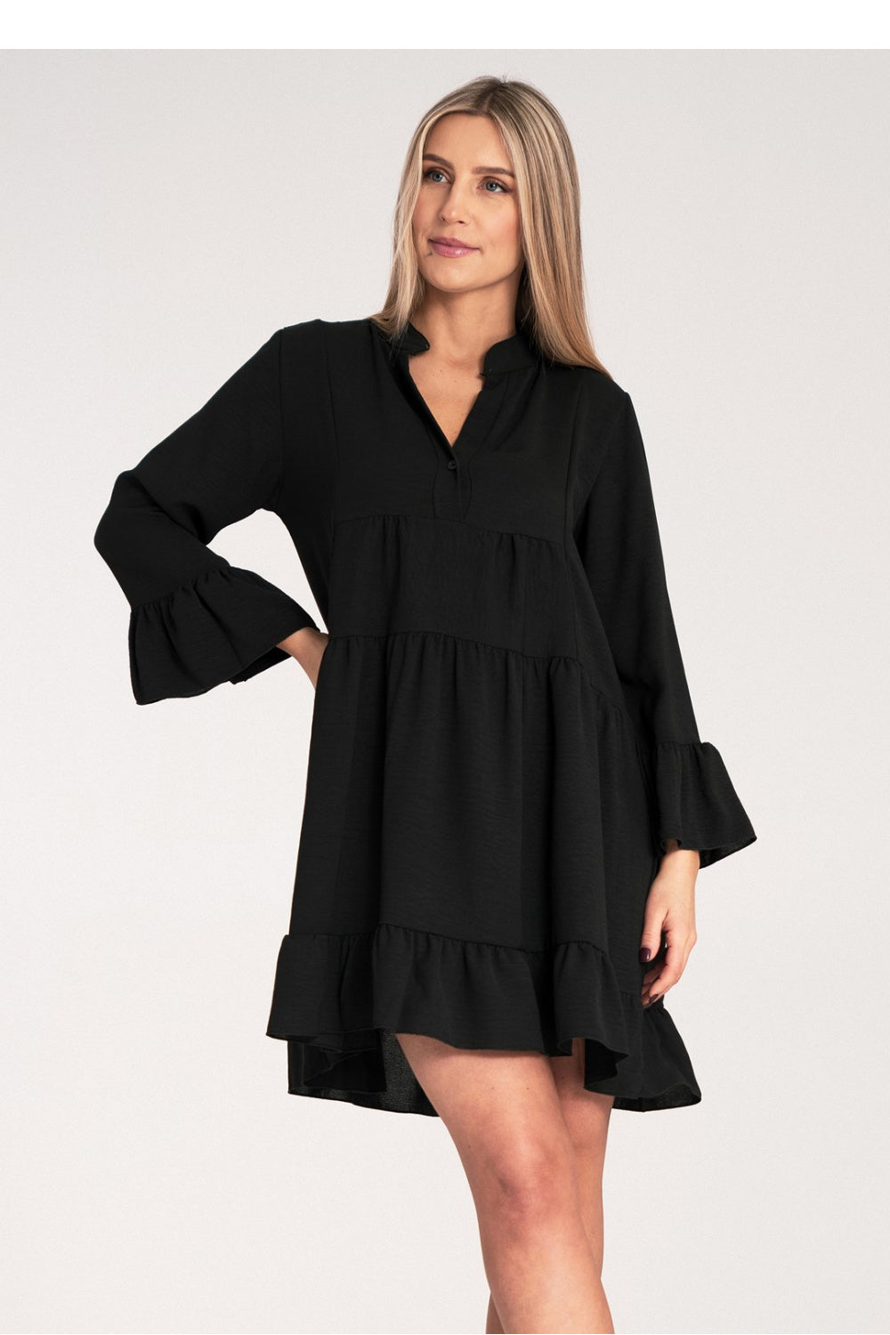 Figl Black V-Neck Dress - view 4