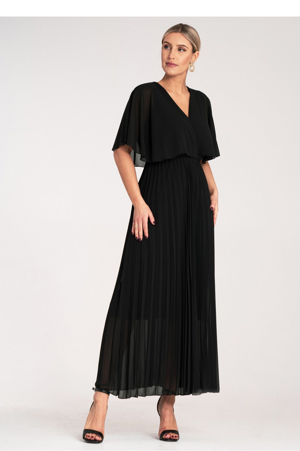 Figl Black Maxi Pleated Cocktail Dress - view 2