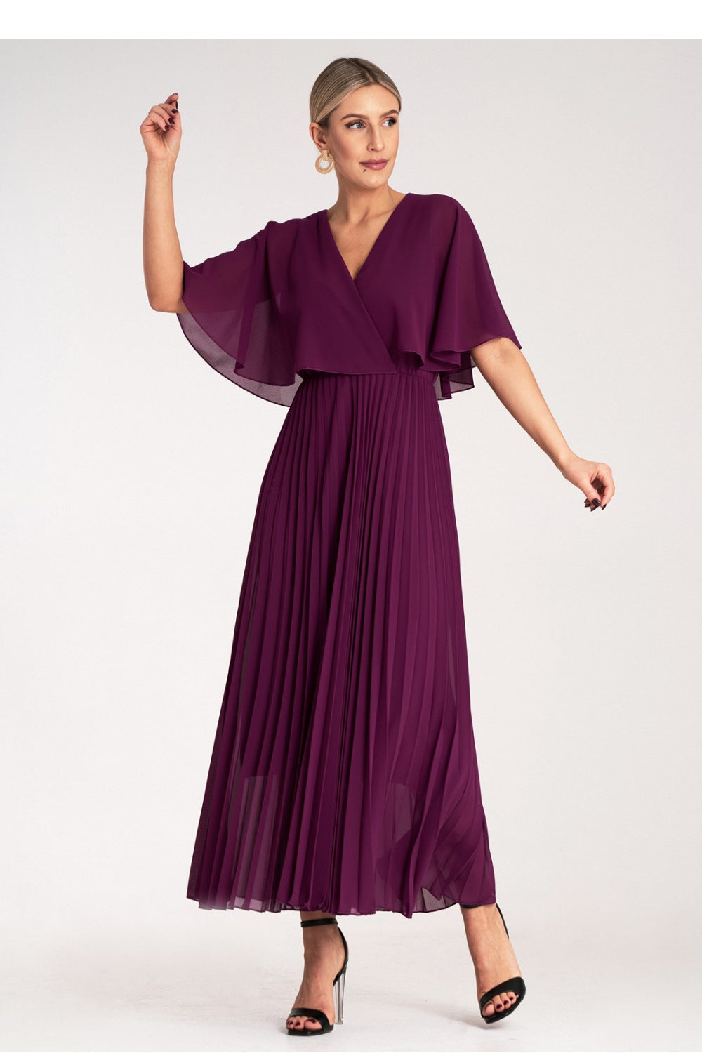 Figl Violet Maxi Pleated Cocktail Dress - view 2