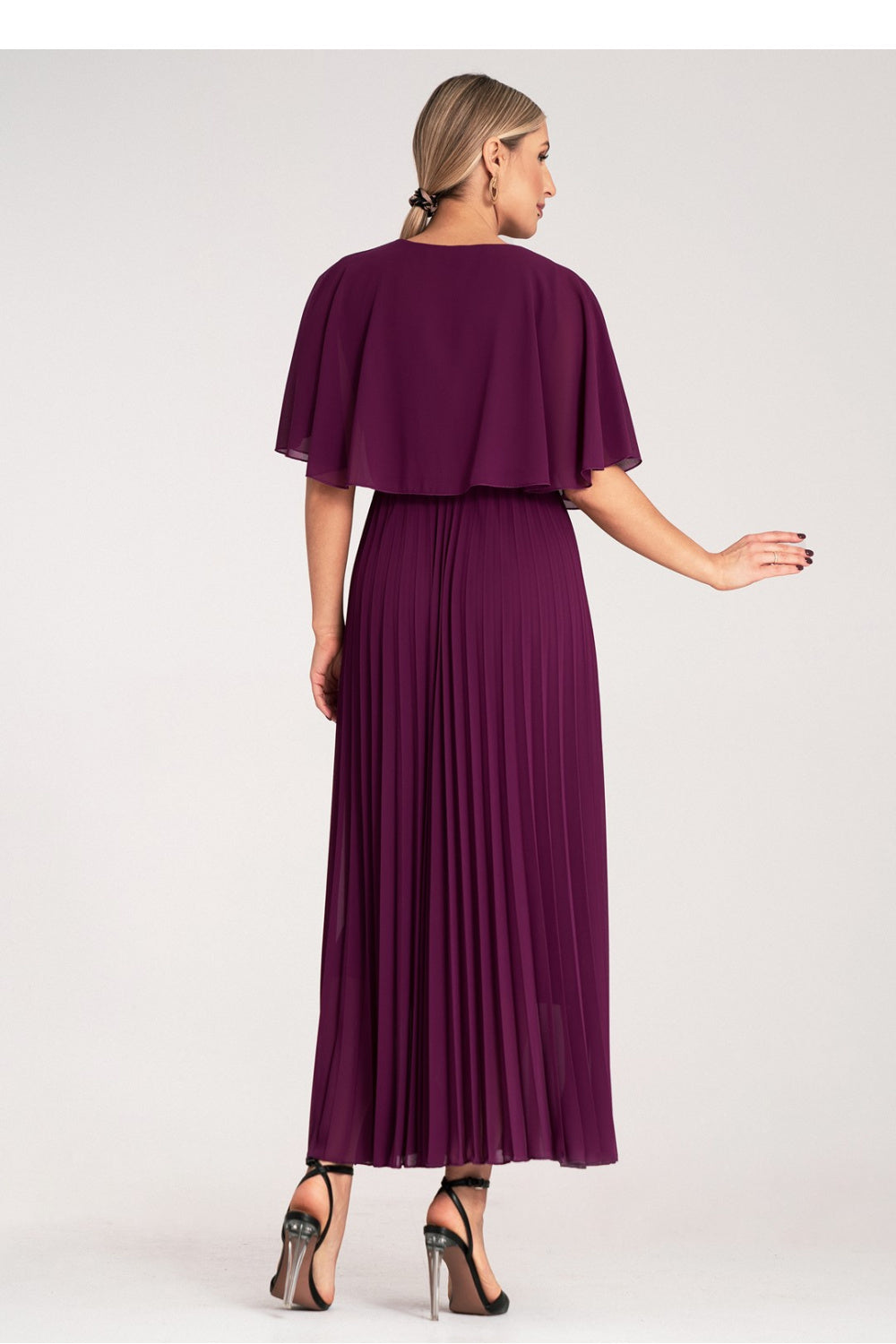 Figl Violet Maxi Pleated Cocktail Dress - view 3