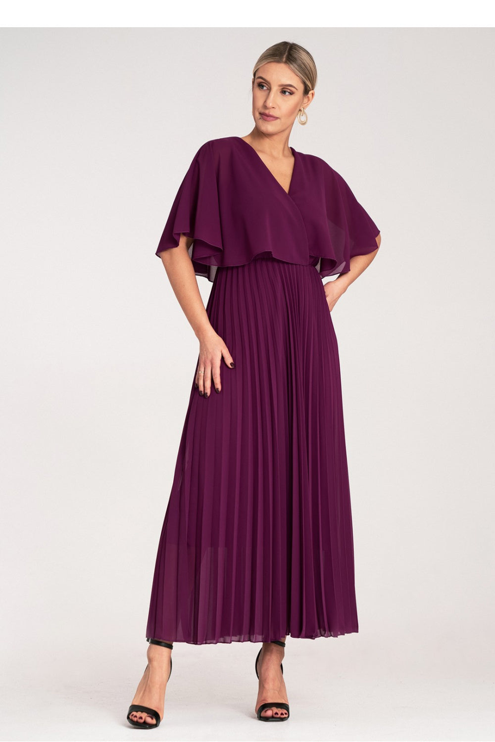 Figl Violet Maxi Pleated Cocktail Dress - view 4