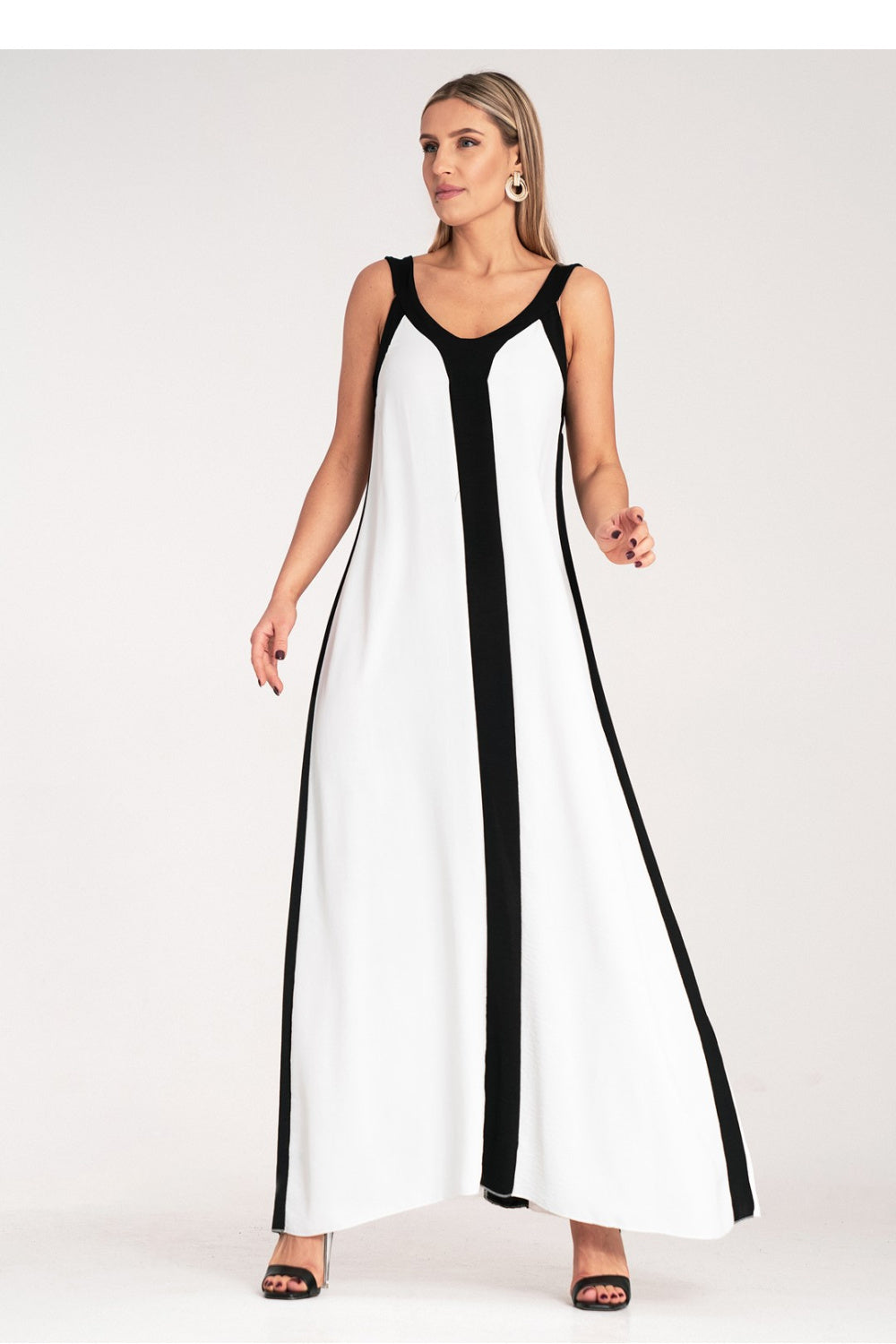 Figl White Maxi V-Neck Dress