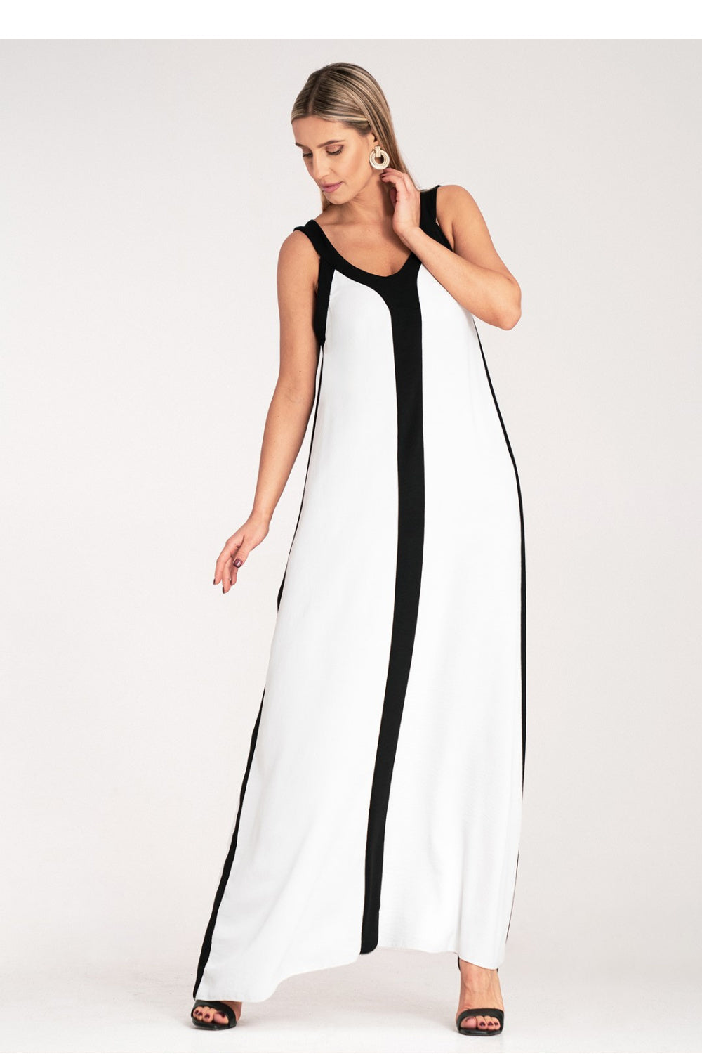 Figl White Maxi V-Neck Dress - view 2