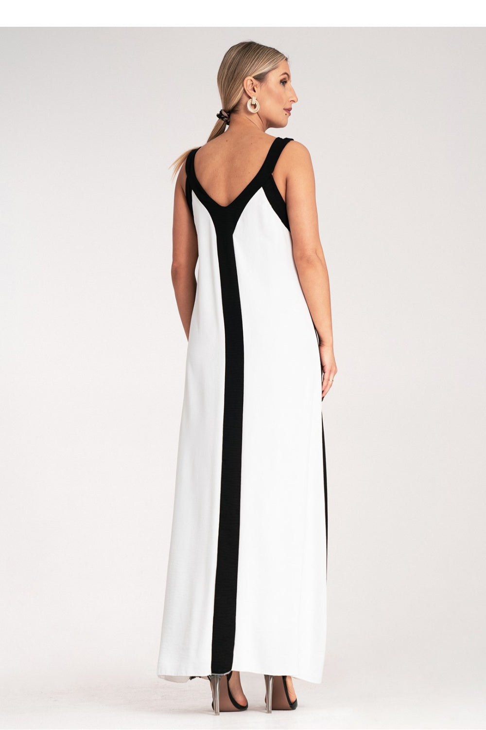 Figl White Maxi V-Neck Dress - view 3