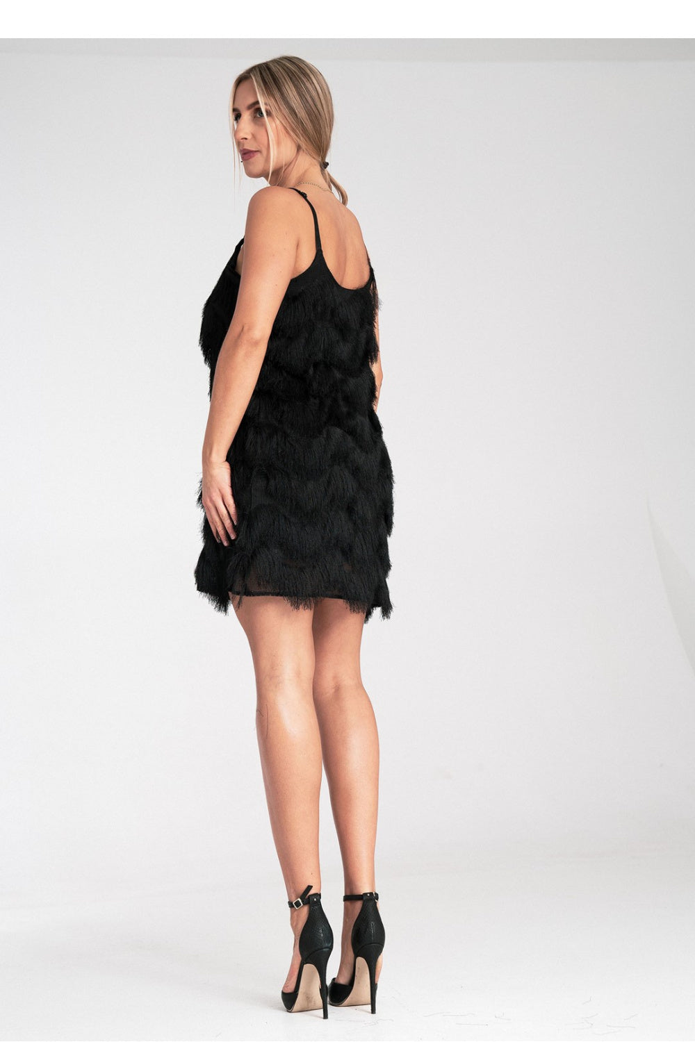 Figl Black Fringed Mini Evening Dress - view 3