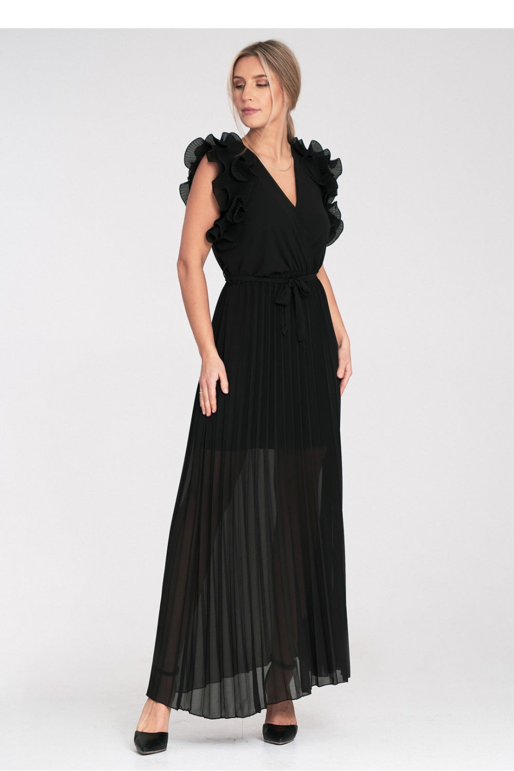 Figl Black Wrap Maxi Dress