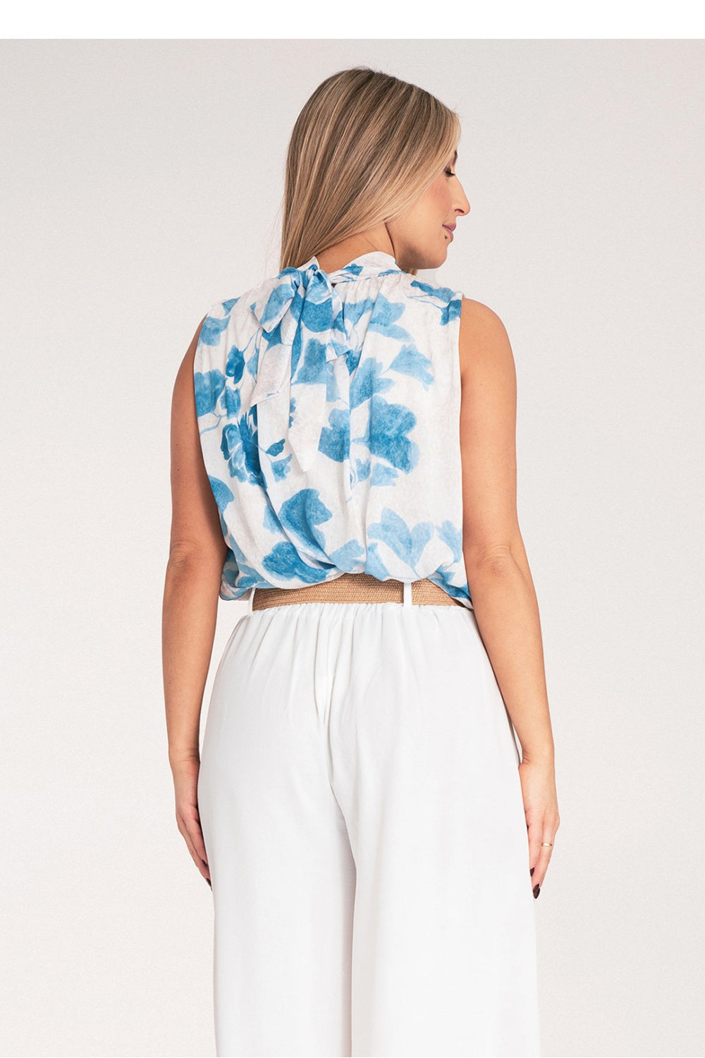 Figl Blue Polyester Sleeveless Blouse - view 3