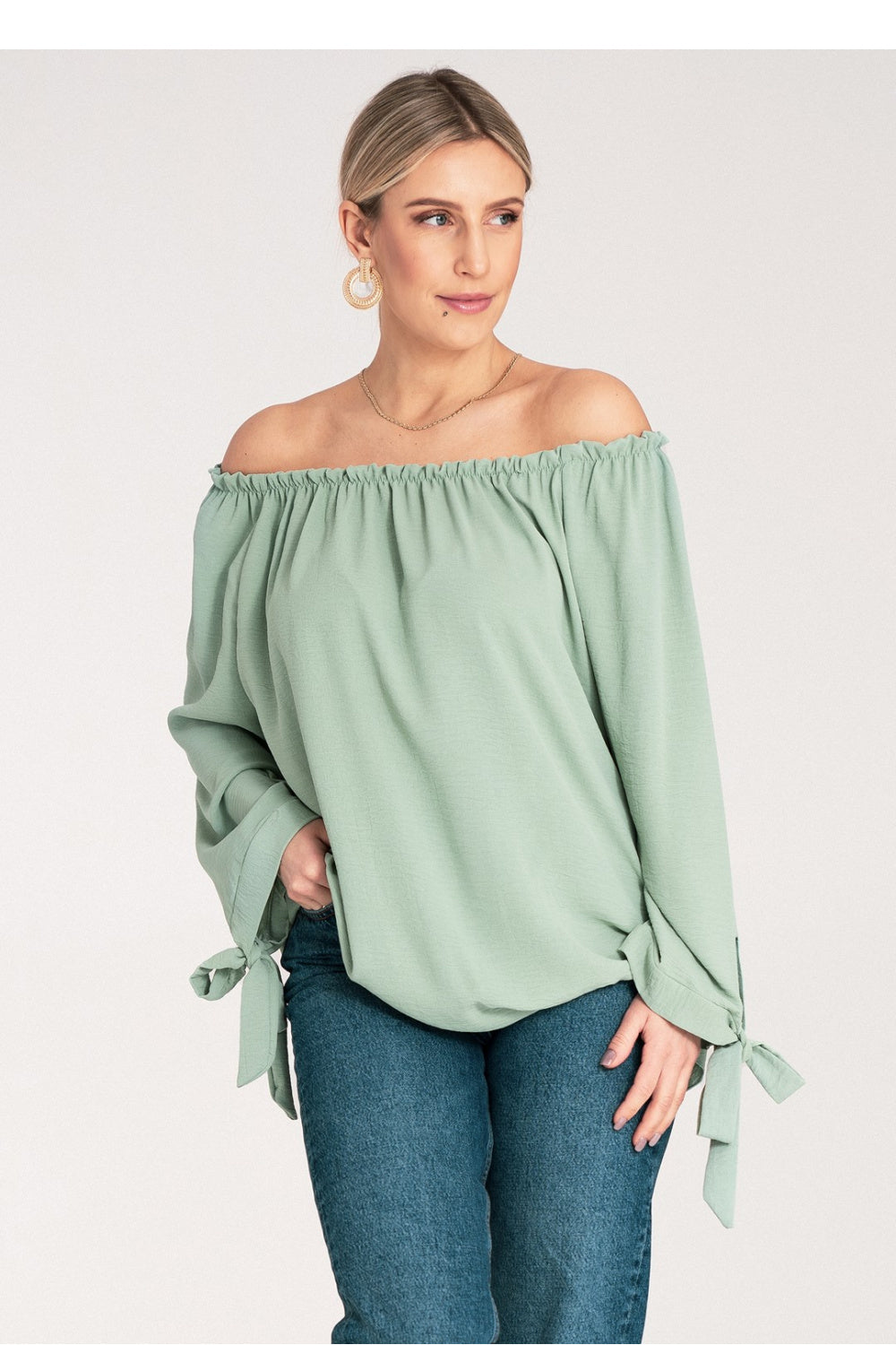 Figl Mint Pleated Blouse - view 4