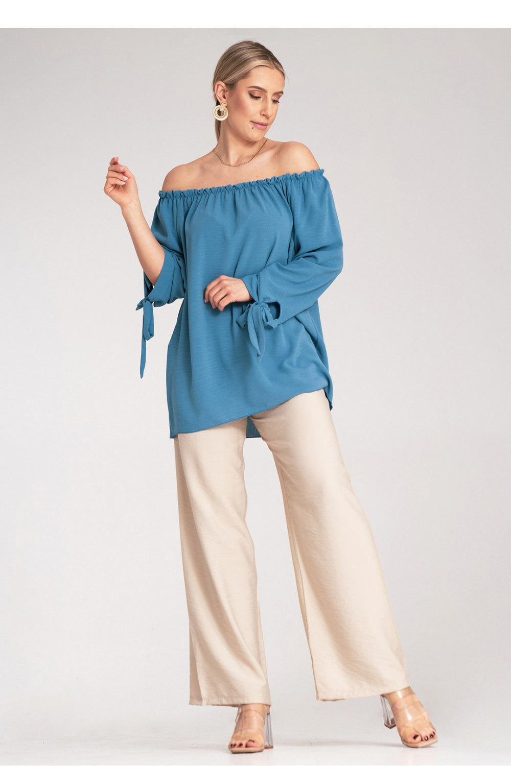 Figl Blue Pleated Blouse - view 2