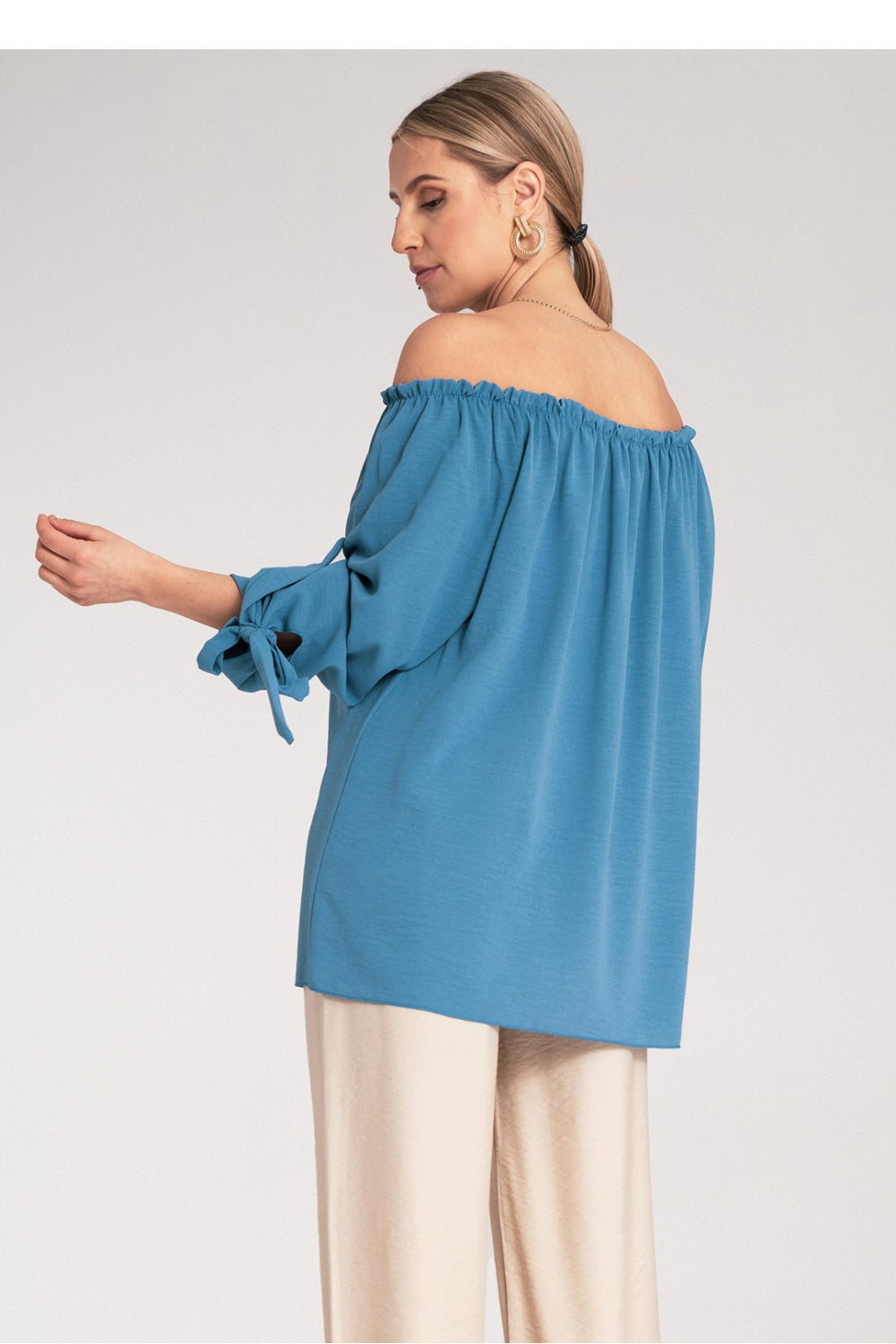 Figl Blue Pleated Blouse - view 3