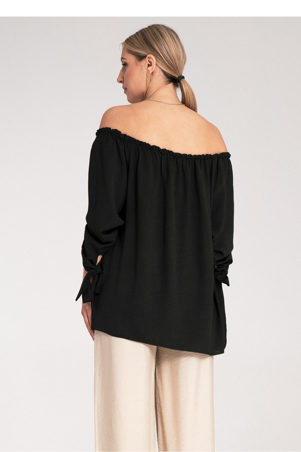Figl Black Draped Blouse - view 3