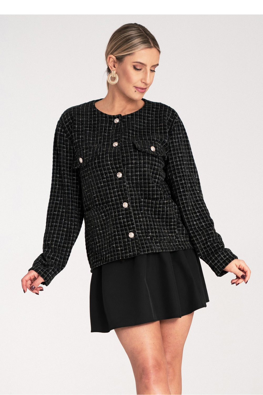 Figl Black Cotton Jacket
