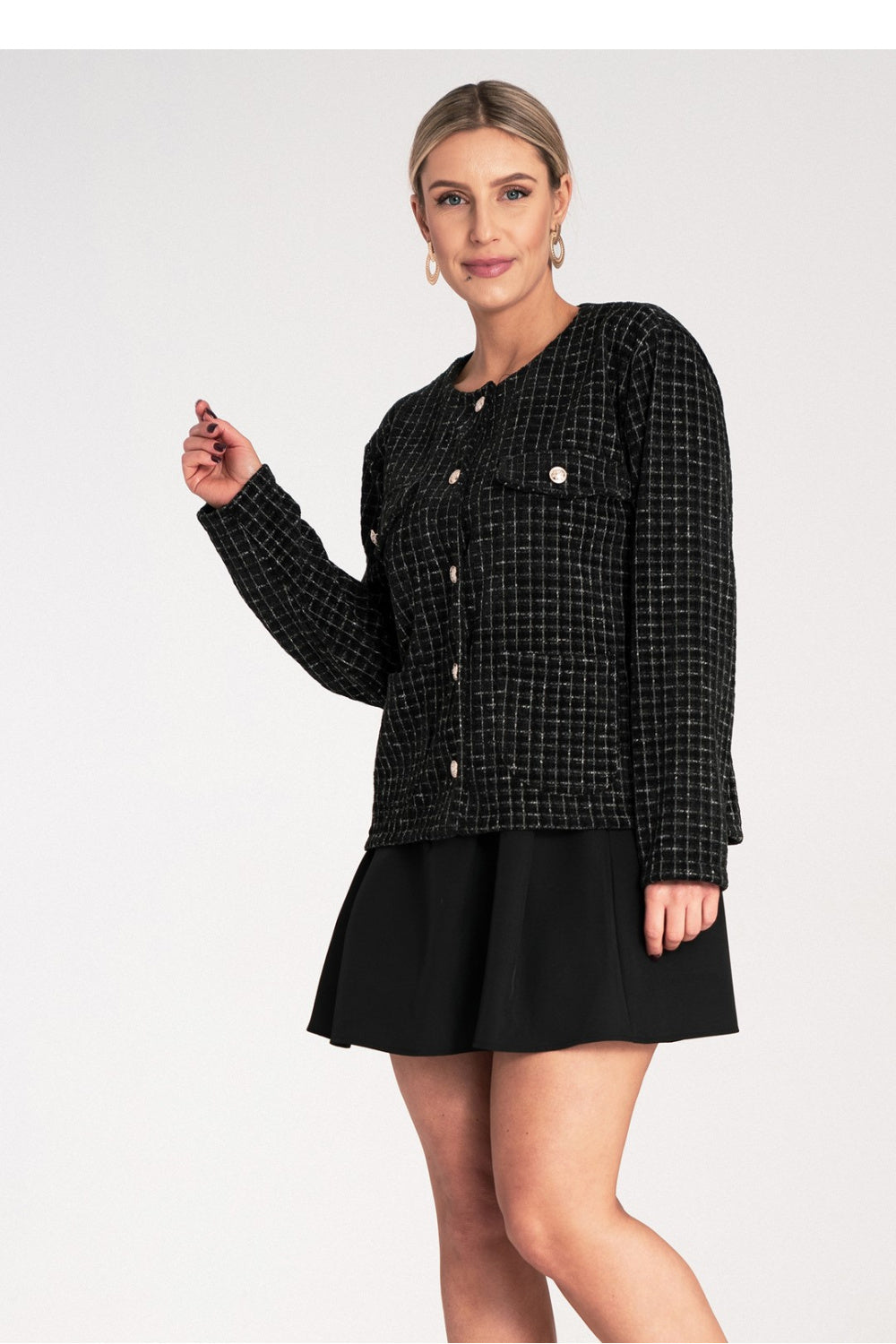 Figl Black Cotton Jacket - view 2