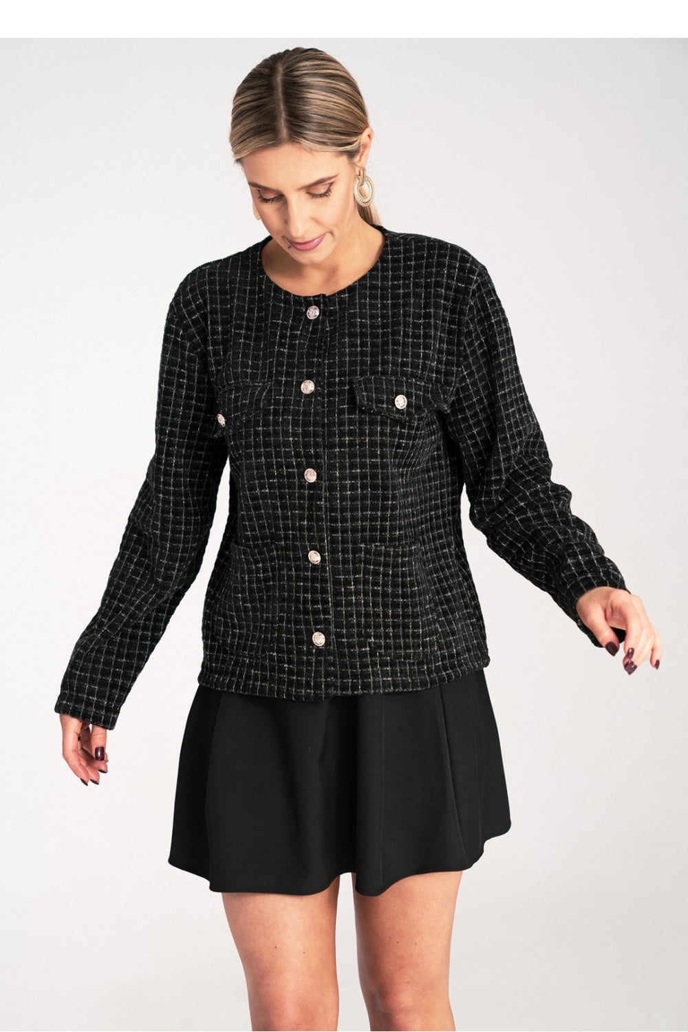 Figl Black Cotton Jacket - view 4