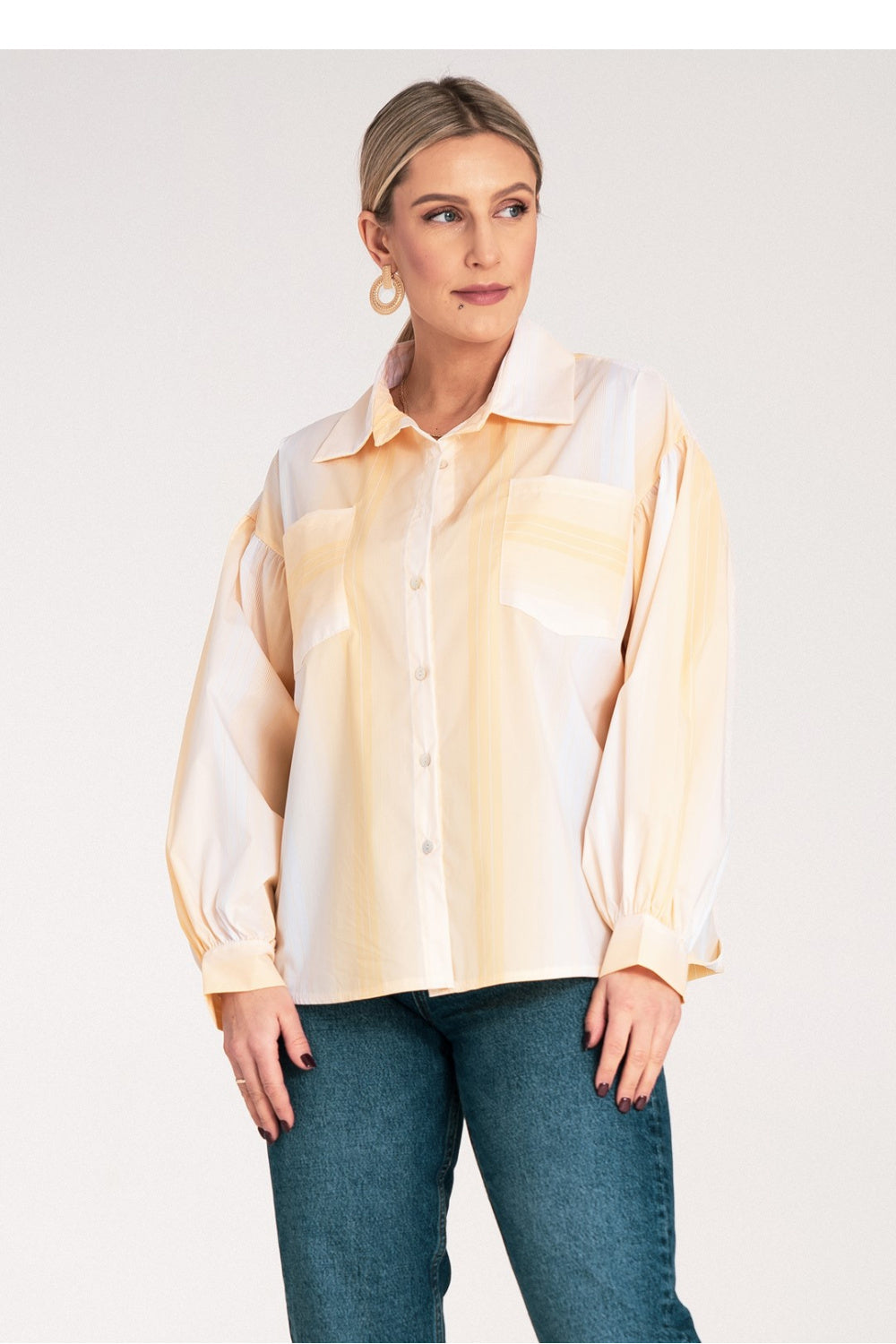 Figl Yellow Striped Long Sleeve Top - view 2