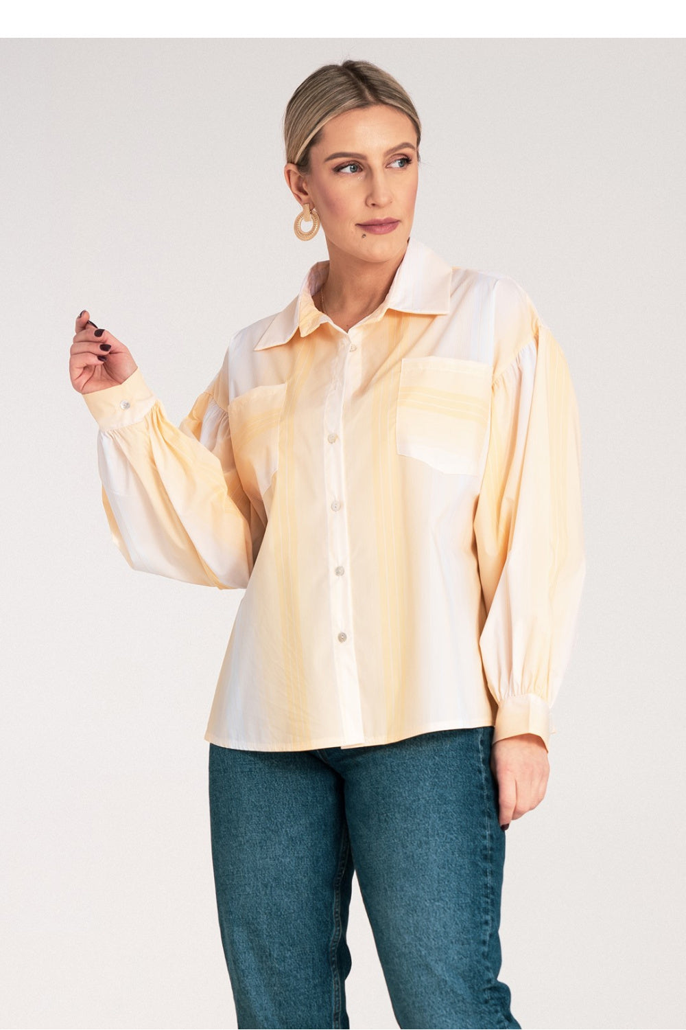 Figl Yellow Striped Long Sleeve Top - view 4