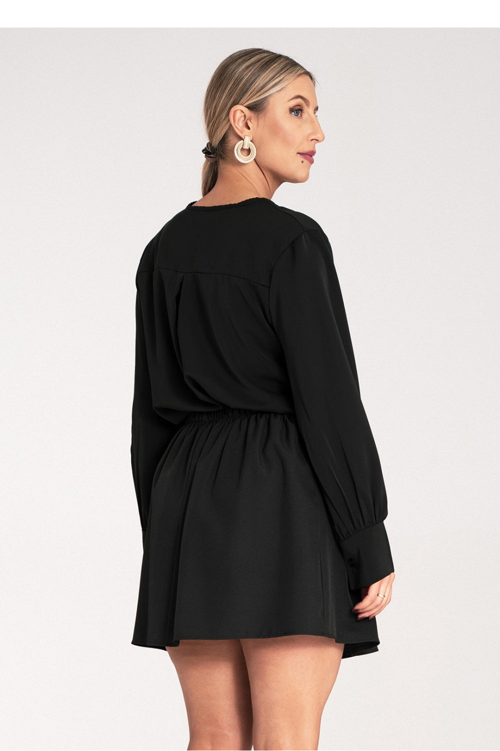 Figl Black Satin V-Neck Blouse - view 3