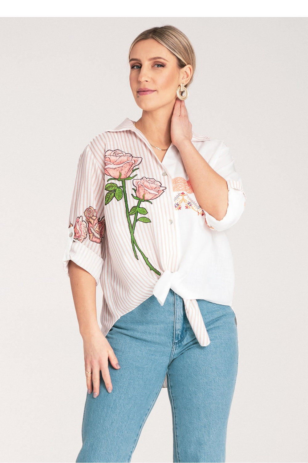Figl Beige Floral Shirt - view 2