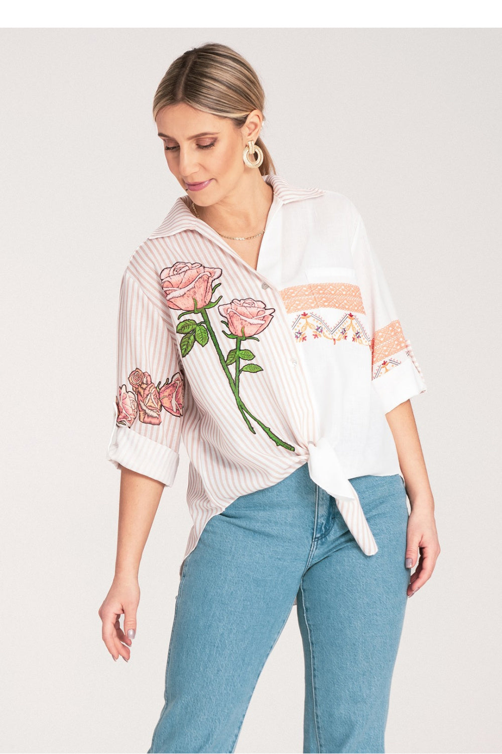 Figl Beige Floral Shirt - view 4