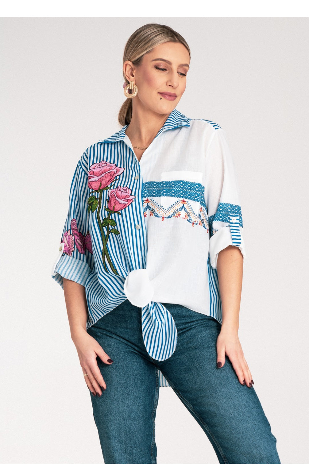 Figl Blue Floral Shirt - view 2