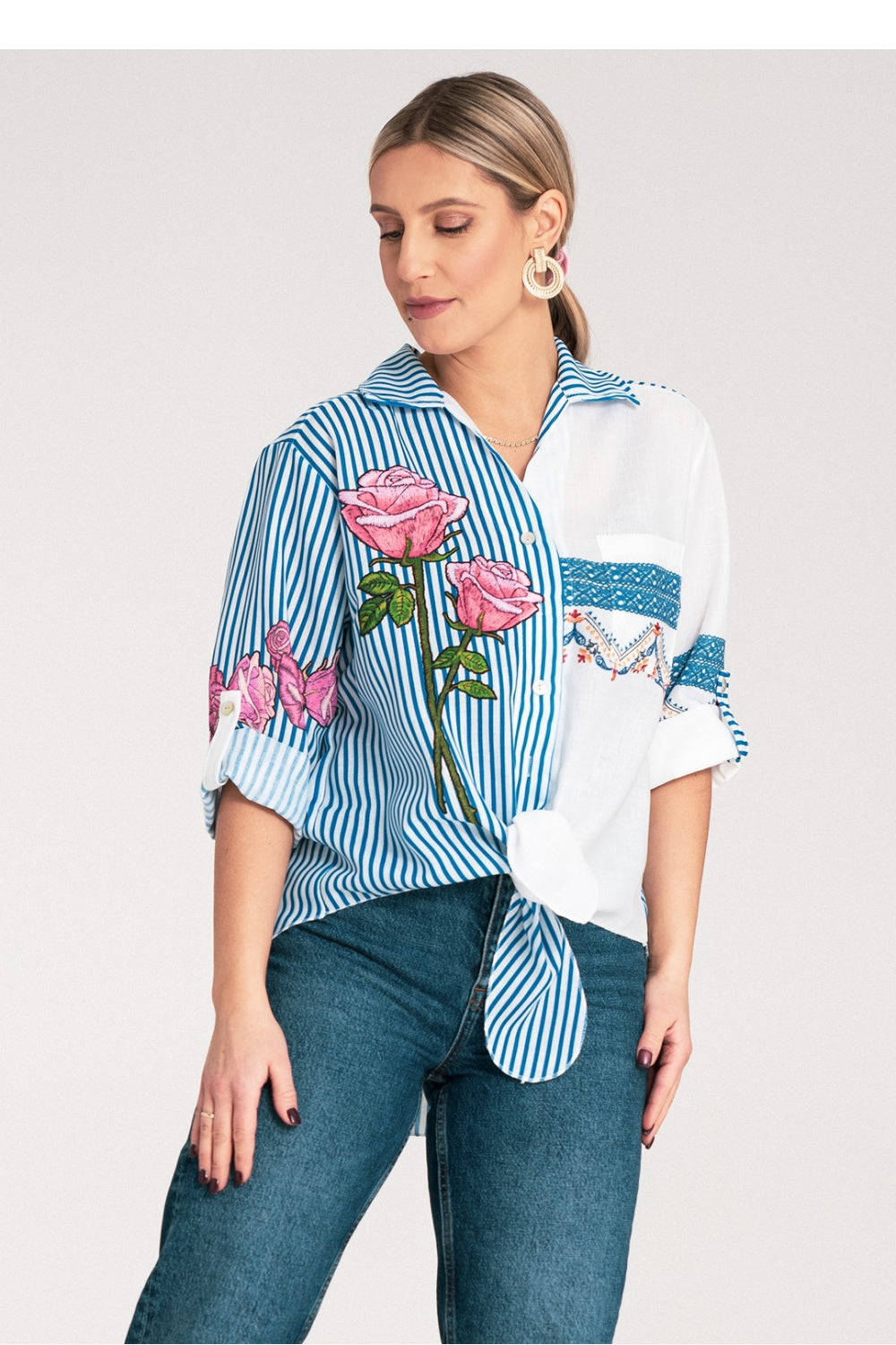 Figl Blue Floral Shirt - view 4