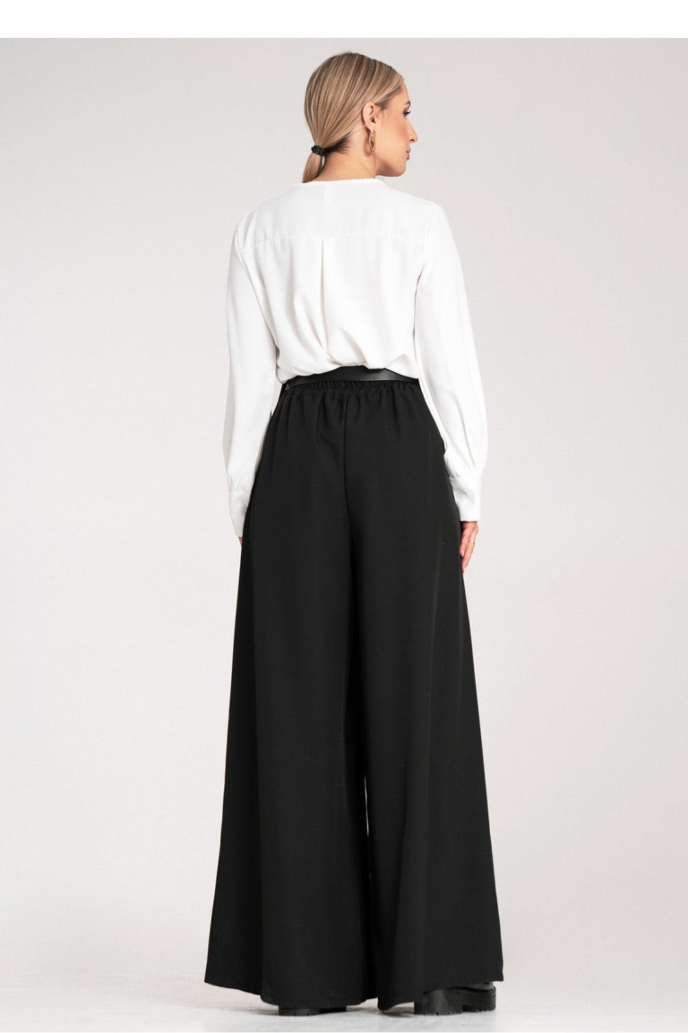 Figl Black Wide Leg High Waisted Trousers - view 3