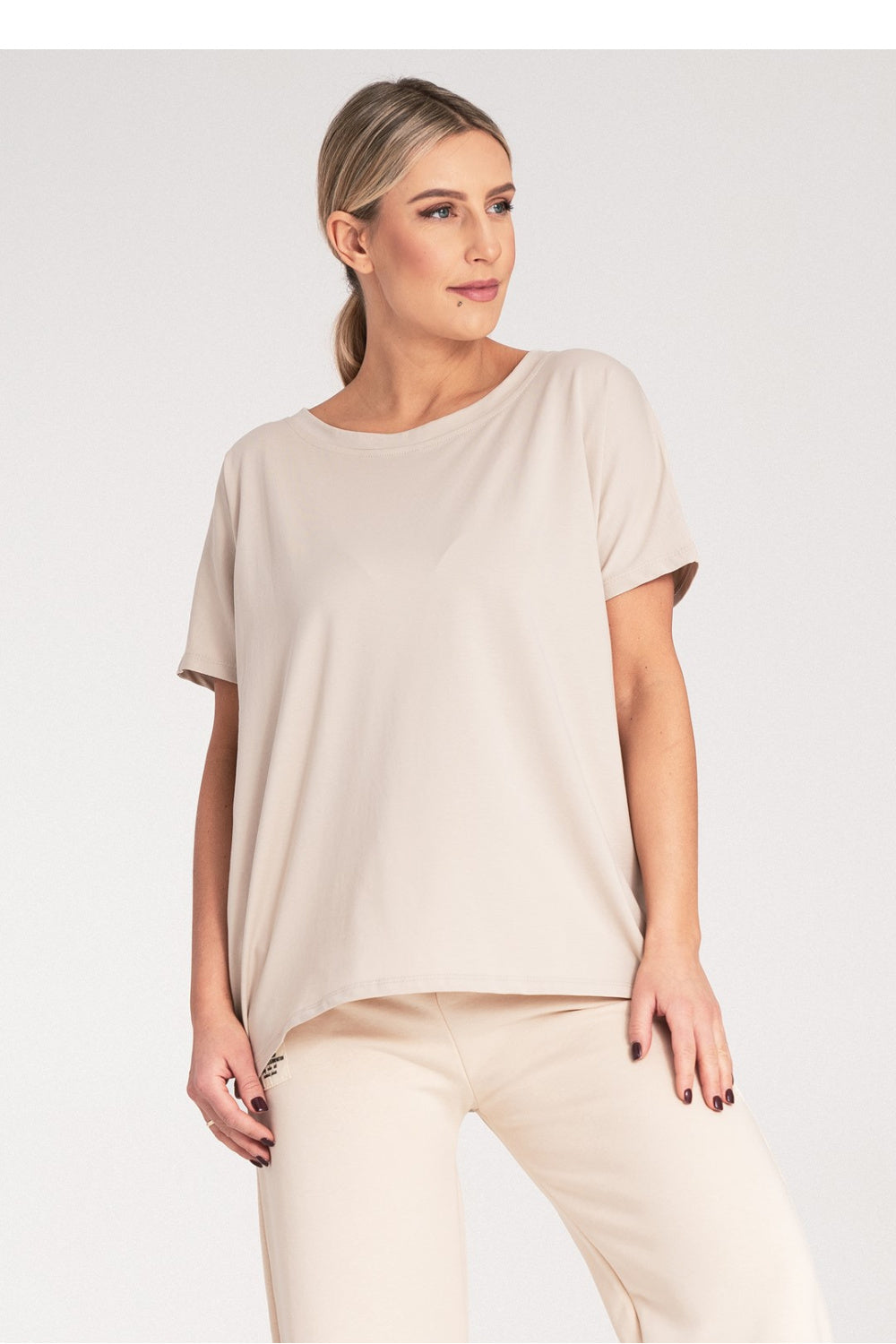 Figl Beige Short Sleeve T-Shirt - view 4