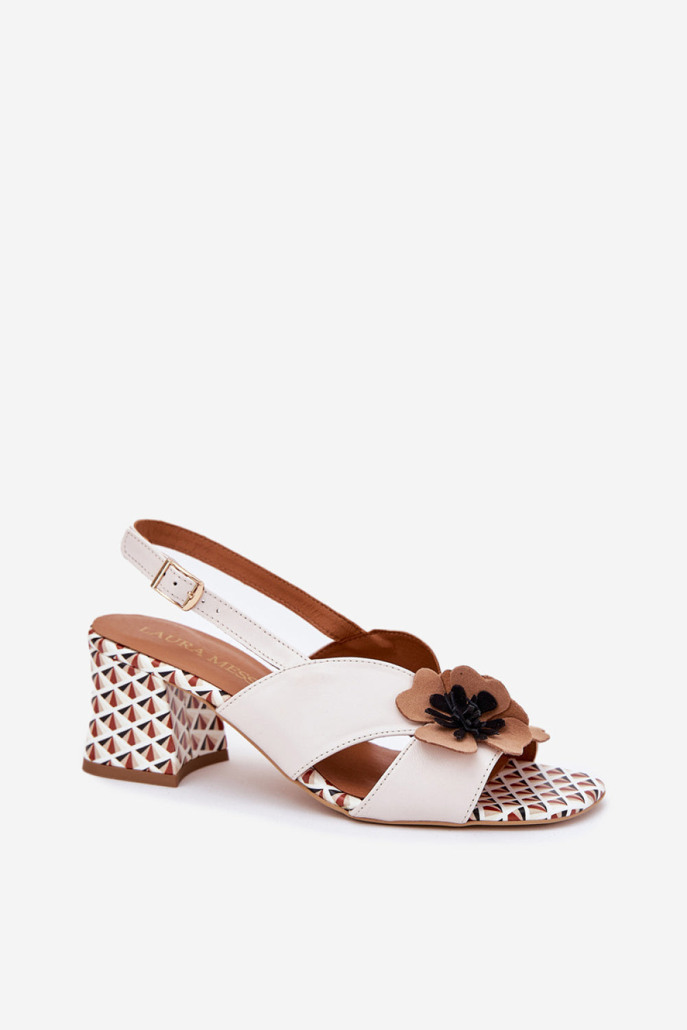 Step In Style Laura Messi White Leather Heeled Sandals - view 2