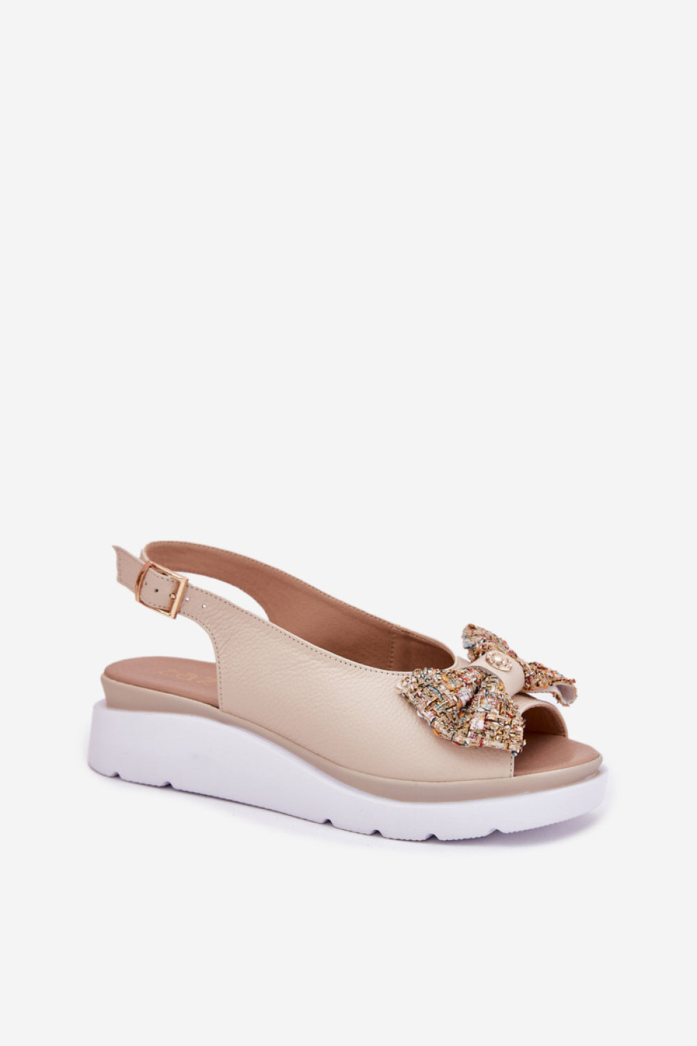 Step In Style Zazoo Beige Leather Wedge Sandals - view 2