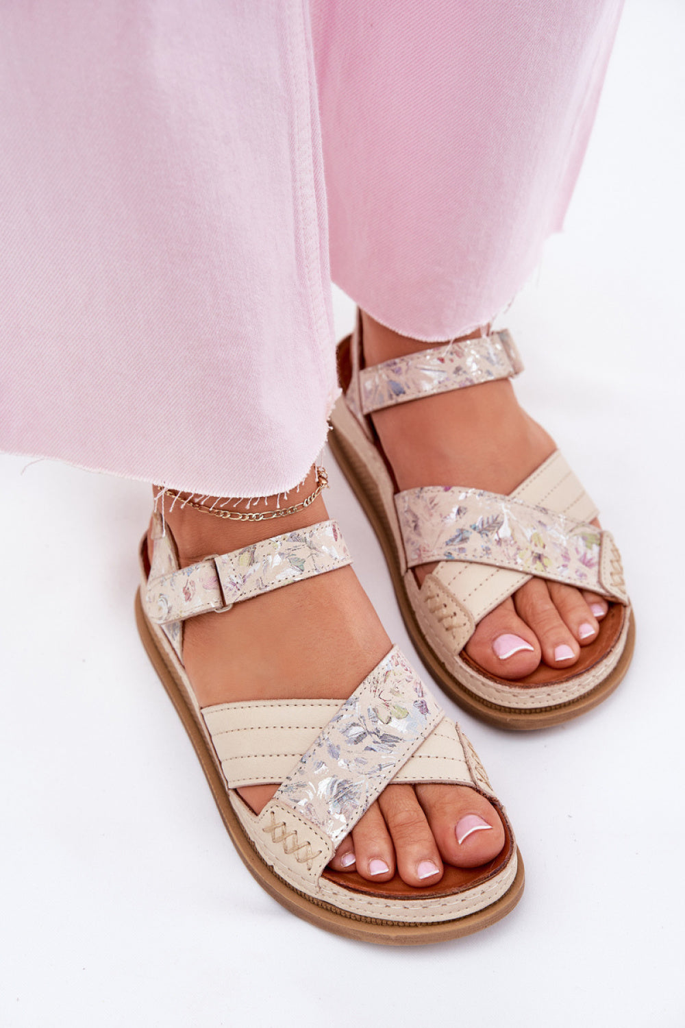 Step In Style Maciejka Ecru Leather Platform Sandals - view 3