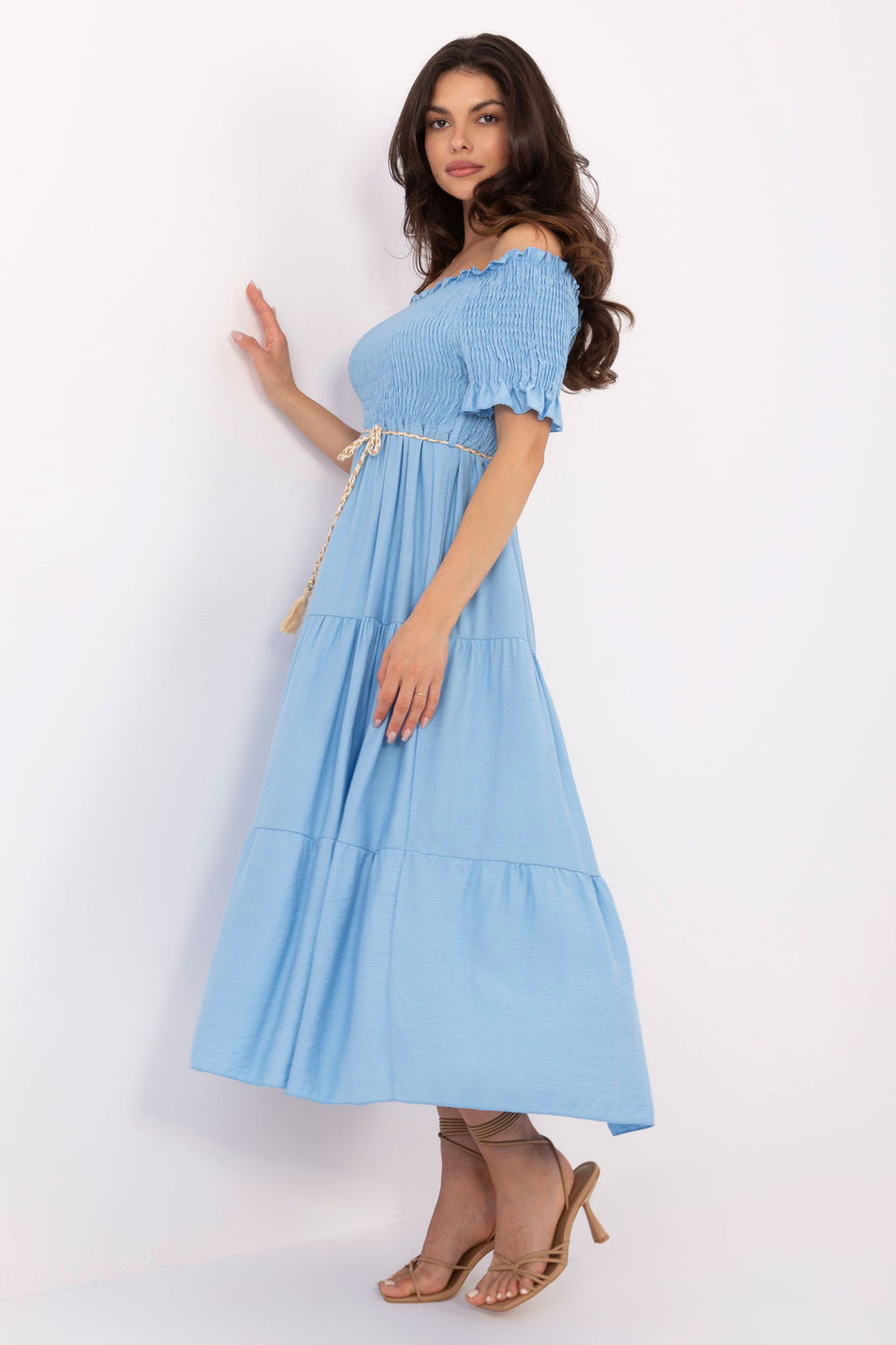 Italy Moda Blue Midi Flared Dress - view 2