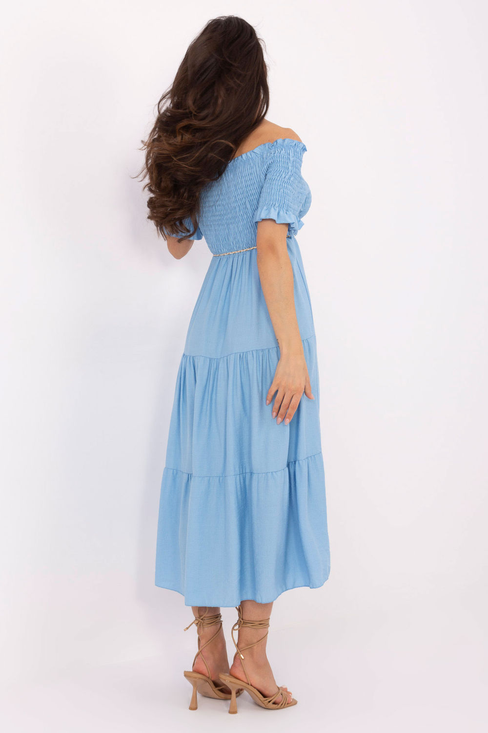 Italy Moda Blue Midi Flared Dress - view 3