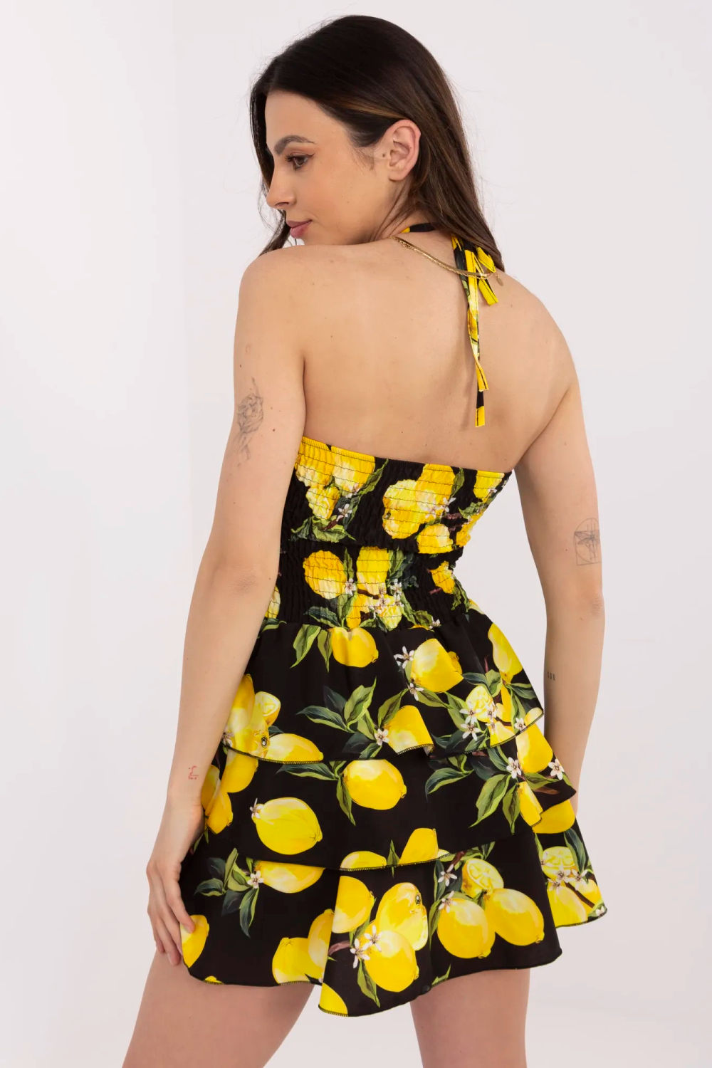 Italy Moda Yellow Mini Flared Dress - view 3