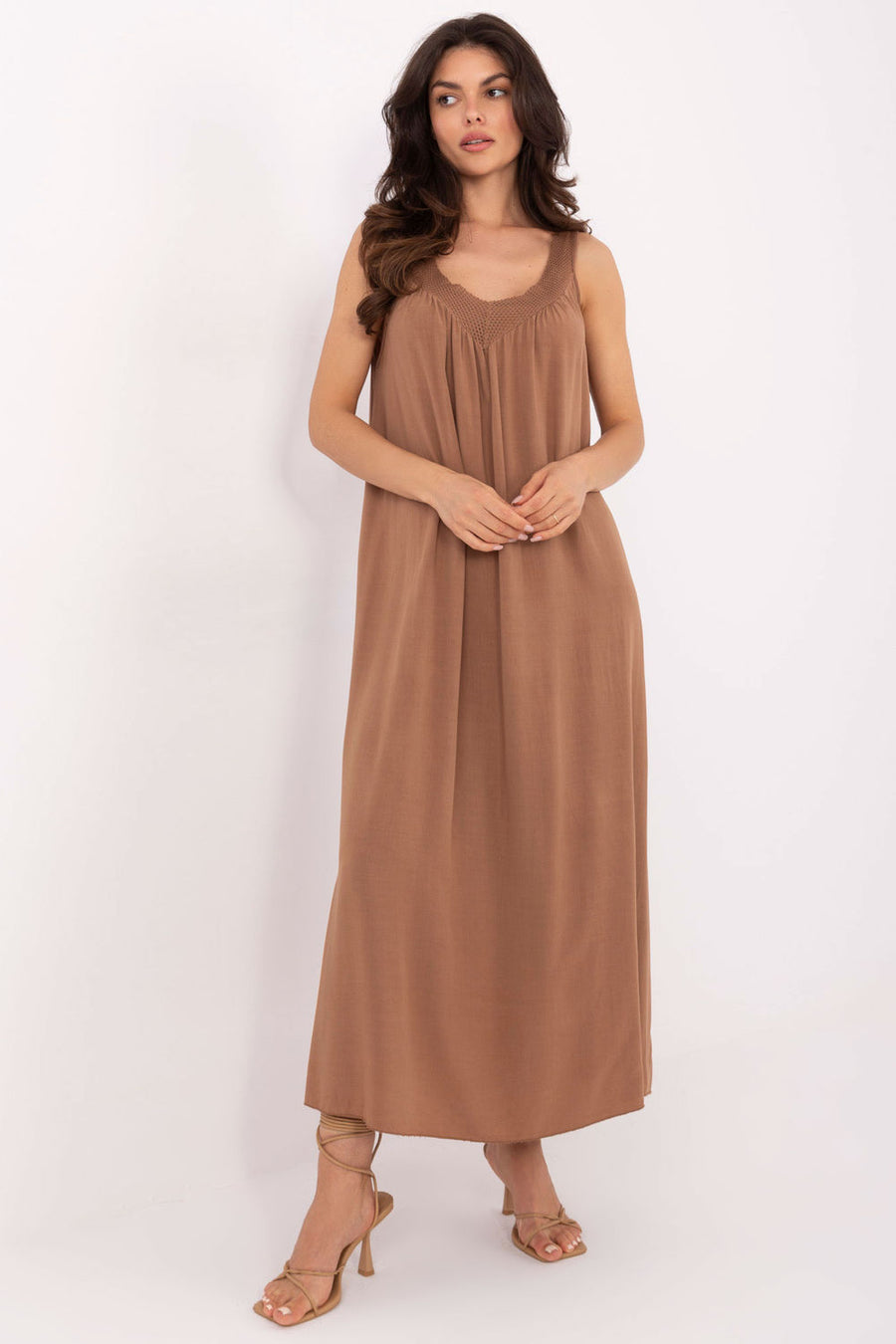Och Bella Brown Midi Oversized Dress