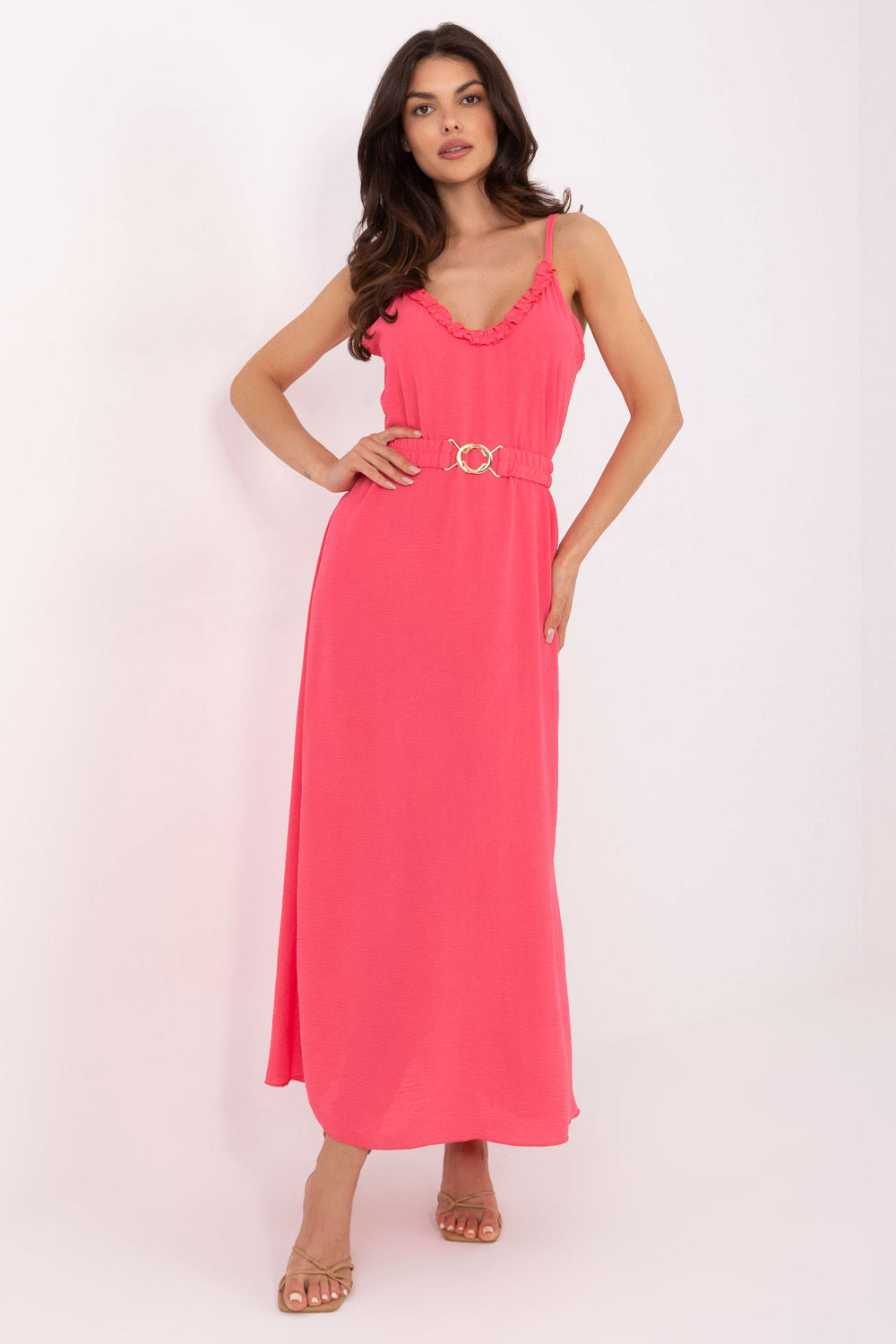 Och Bella Coral Maxi Flared Dress