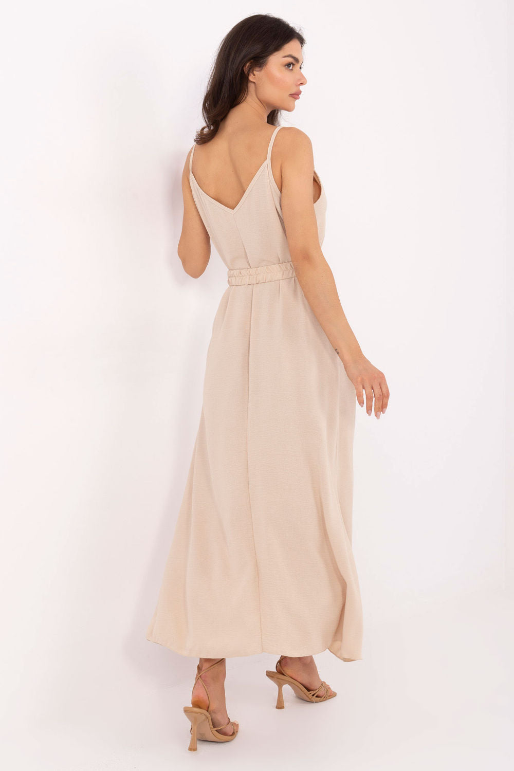 Och Bella Beige Maxi Flared Dress - view 3