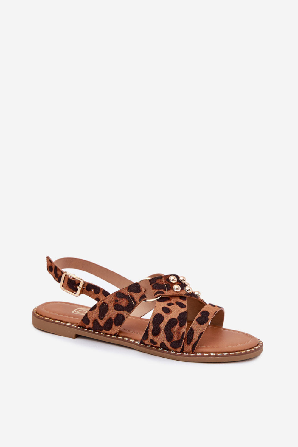 Step In Style Zanira Leopard Print Suede Flat Sandals - view 2