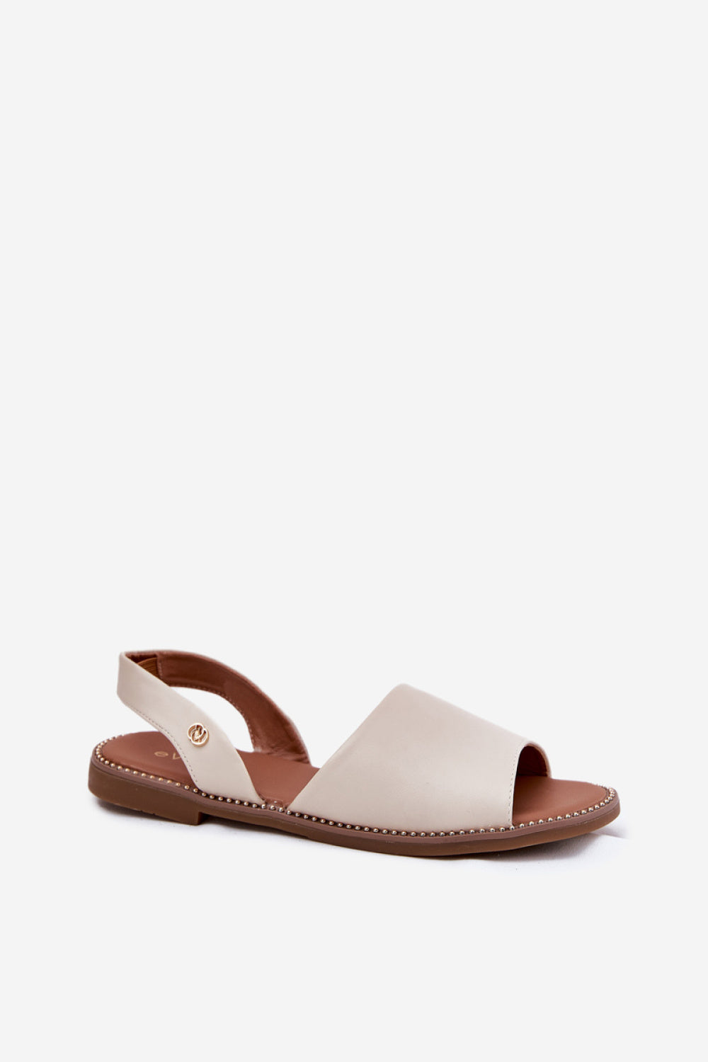 Step In Style Dereka Beige Faux Leather Flat Sandals - view 2