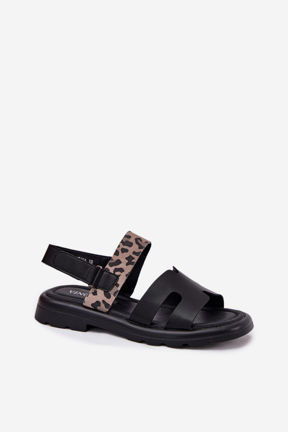 Step In Style Vinceza Black Leather Flat Sandals - view 2