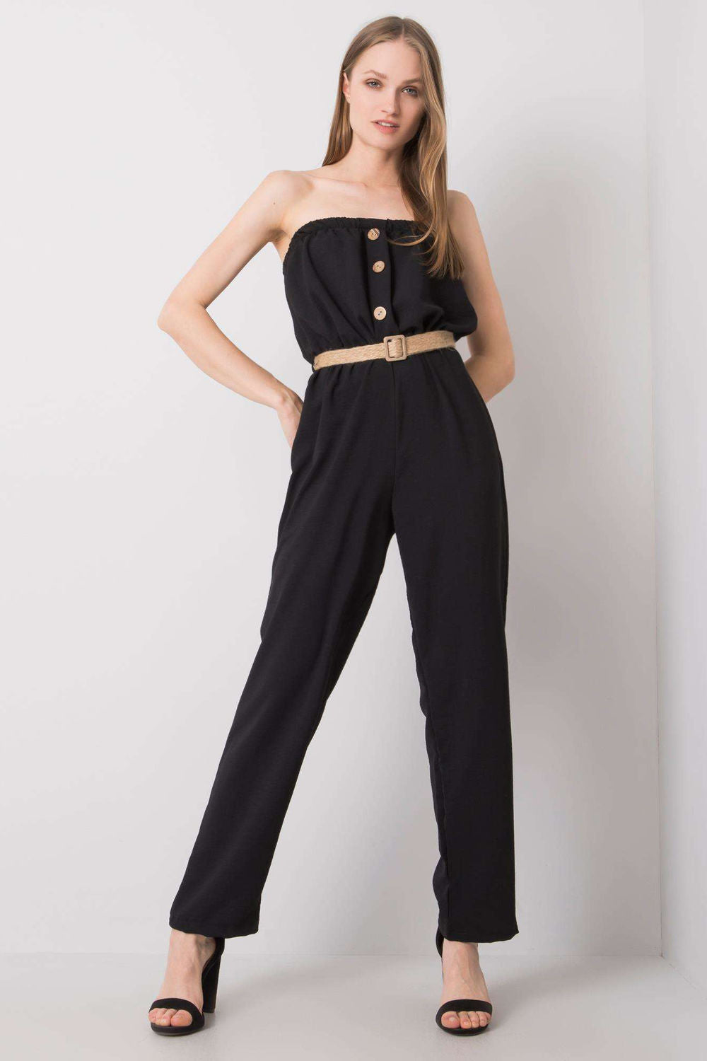 Rue Paris Black Sleeveless Jumpsuit